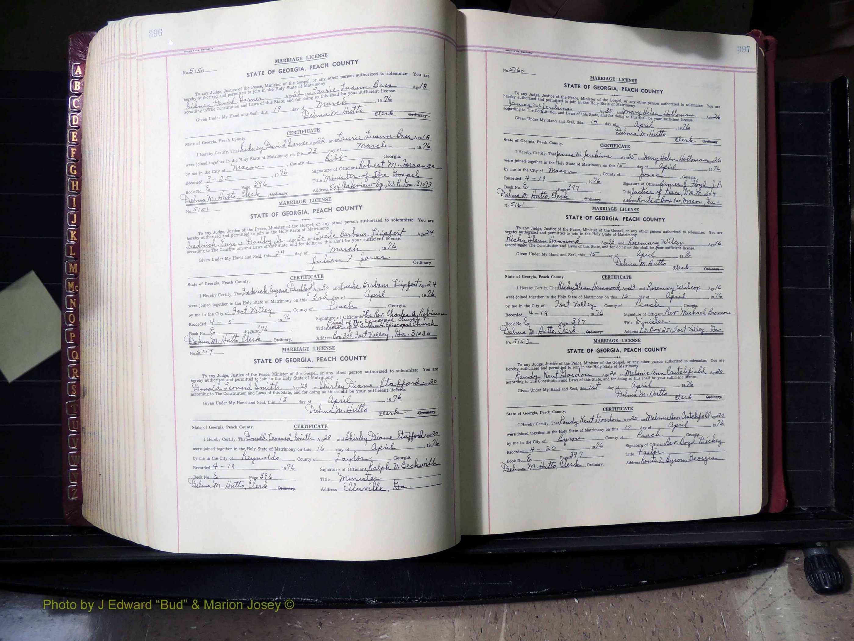 Peach Co, GA, Marriages, Book E, 1960-1984 pg 396-397.JPG