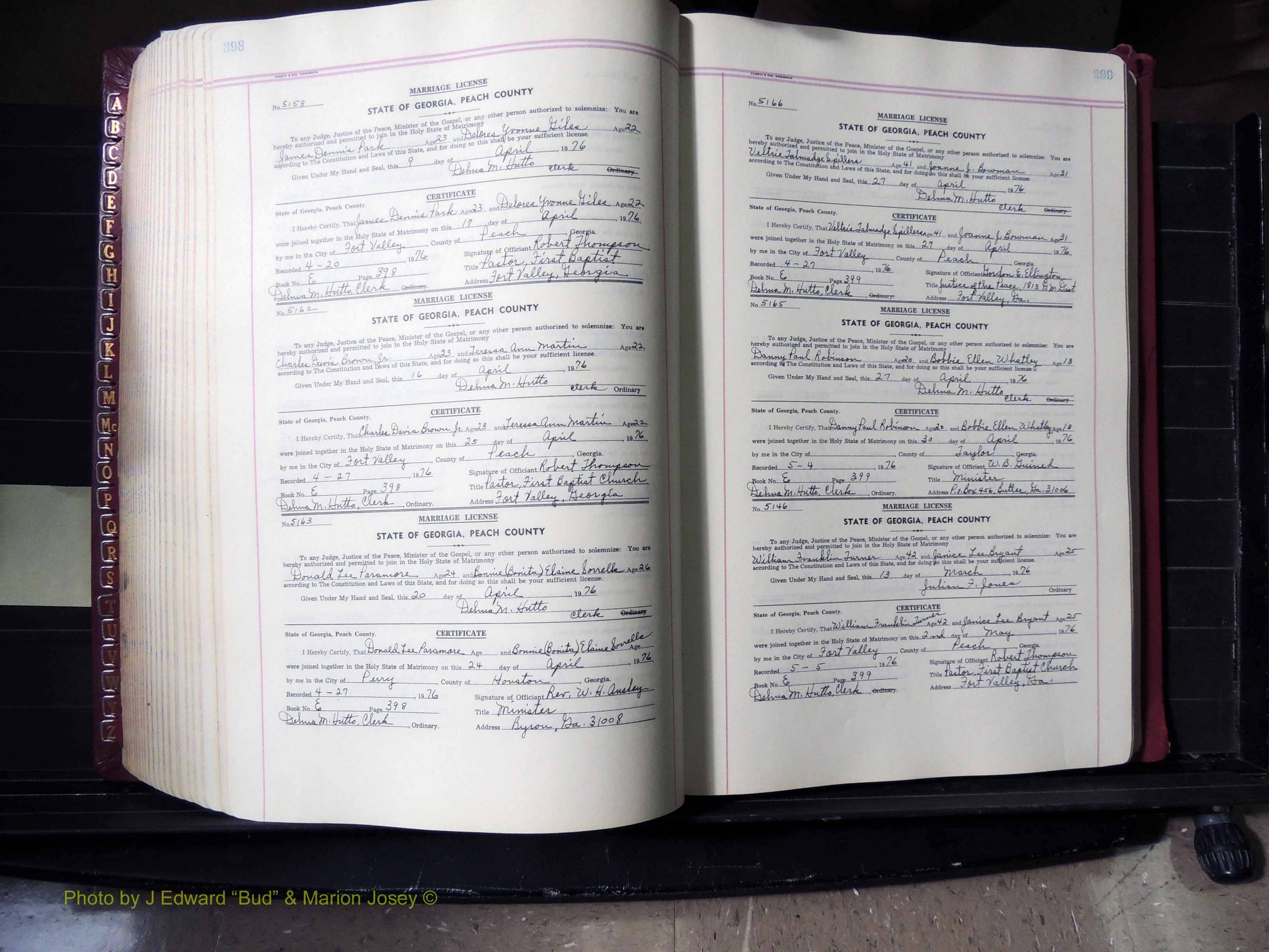 Peach Co, GA, Marriages, Book E, 1960-1984 pg 398-399.JPG