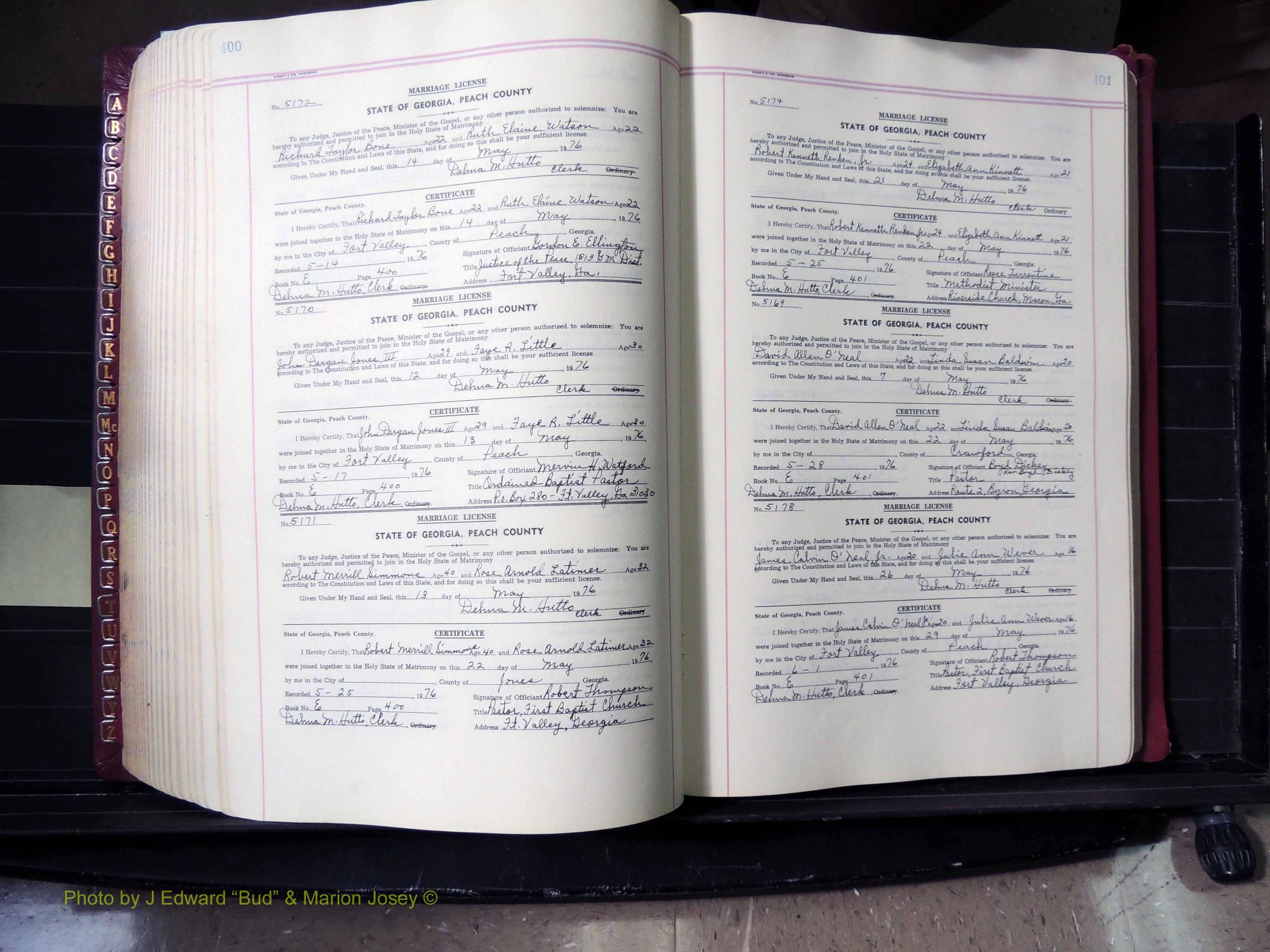 Peach Co, GA, Marriages, Book E, 1960-1984 pg 400-401.JPG