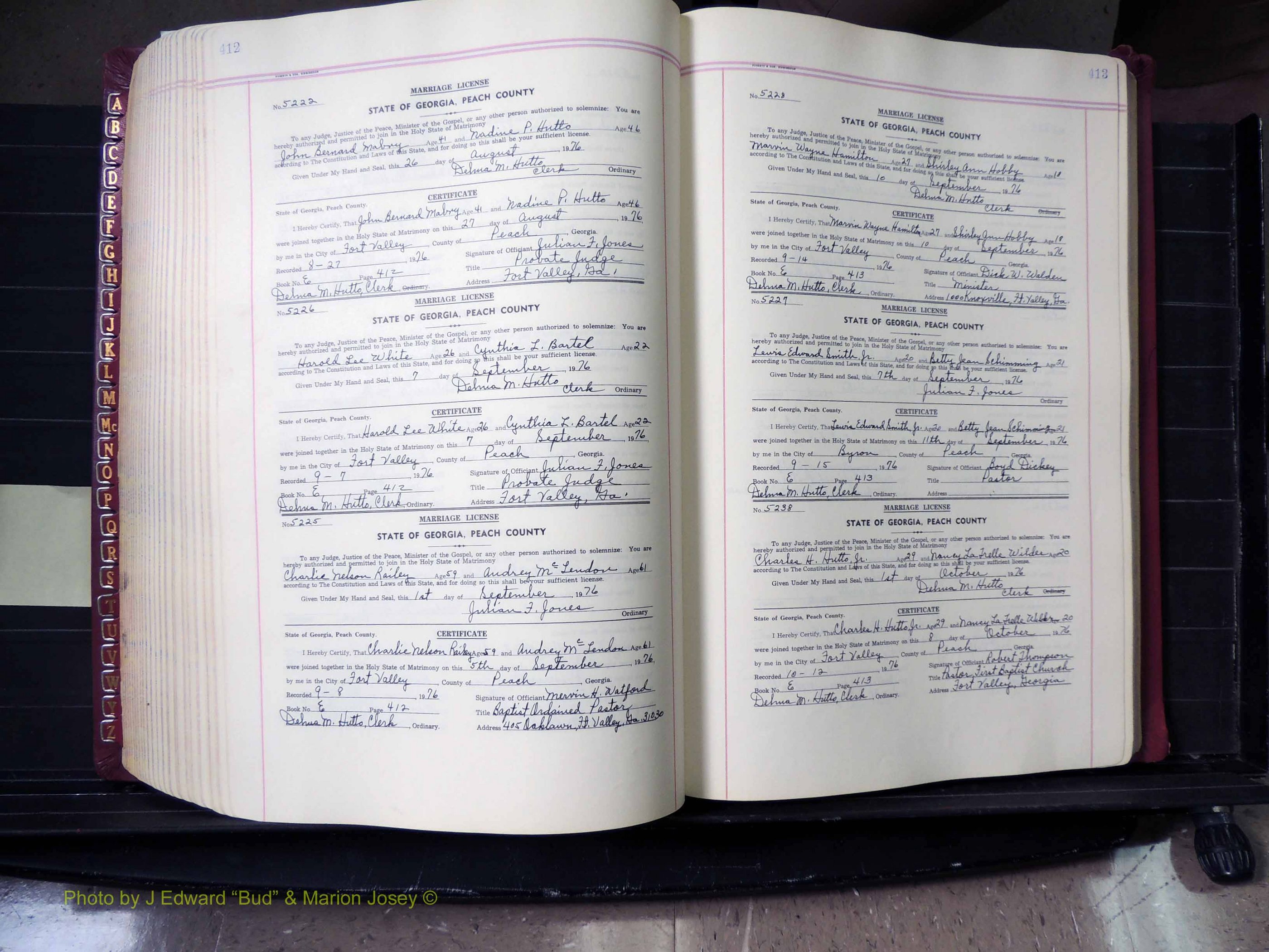 Peach Co, GA, Marriages, Book E, 1960-1984 pg 412-413.JPG