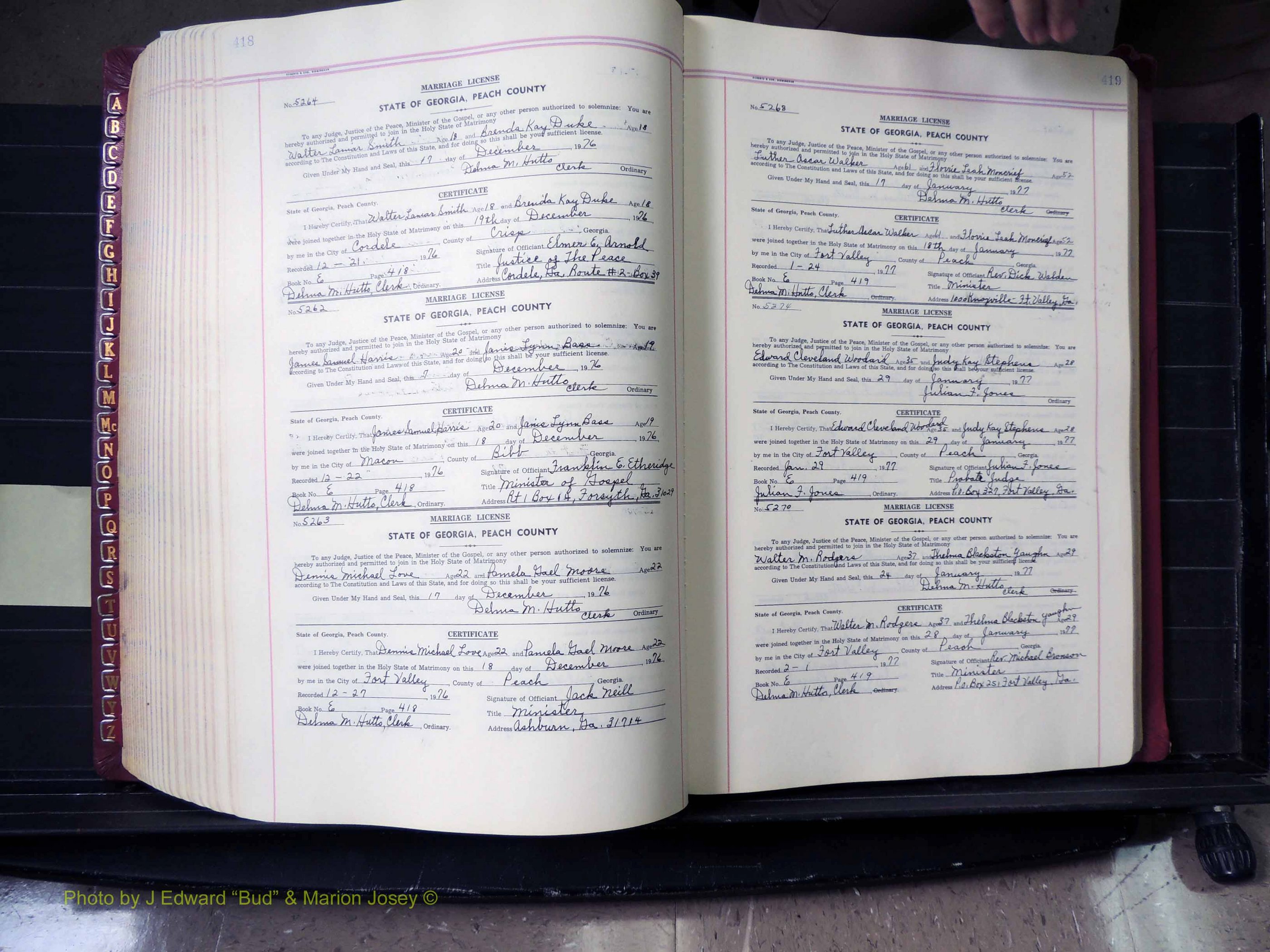 Peach Co, GA, Marriages, Book E, 1960-1984 pg 418-419.JPG