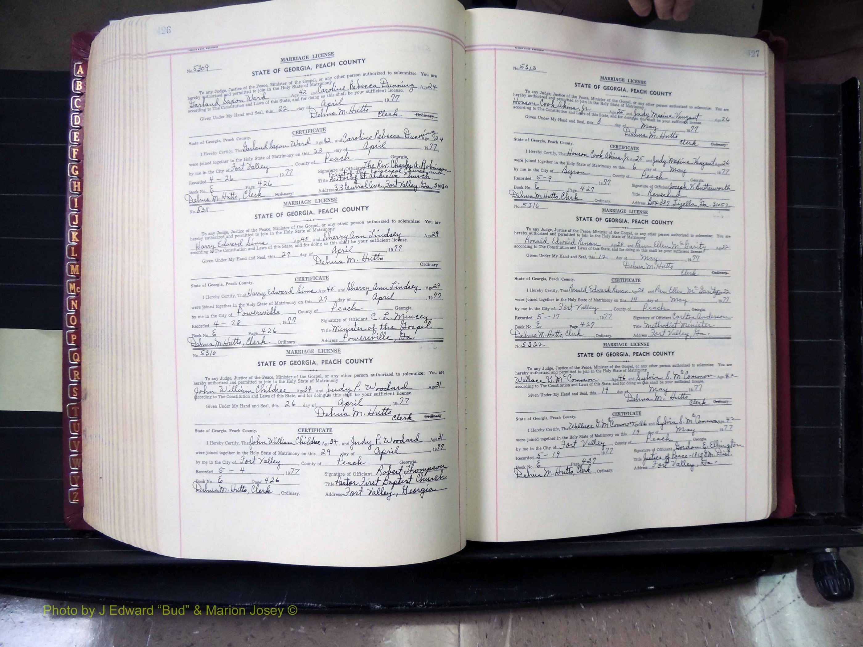 Peach Co, GA, Marriages, Book E, 1960-1984 pg 426-427.JPG