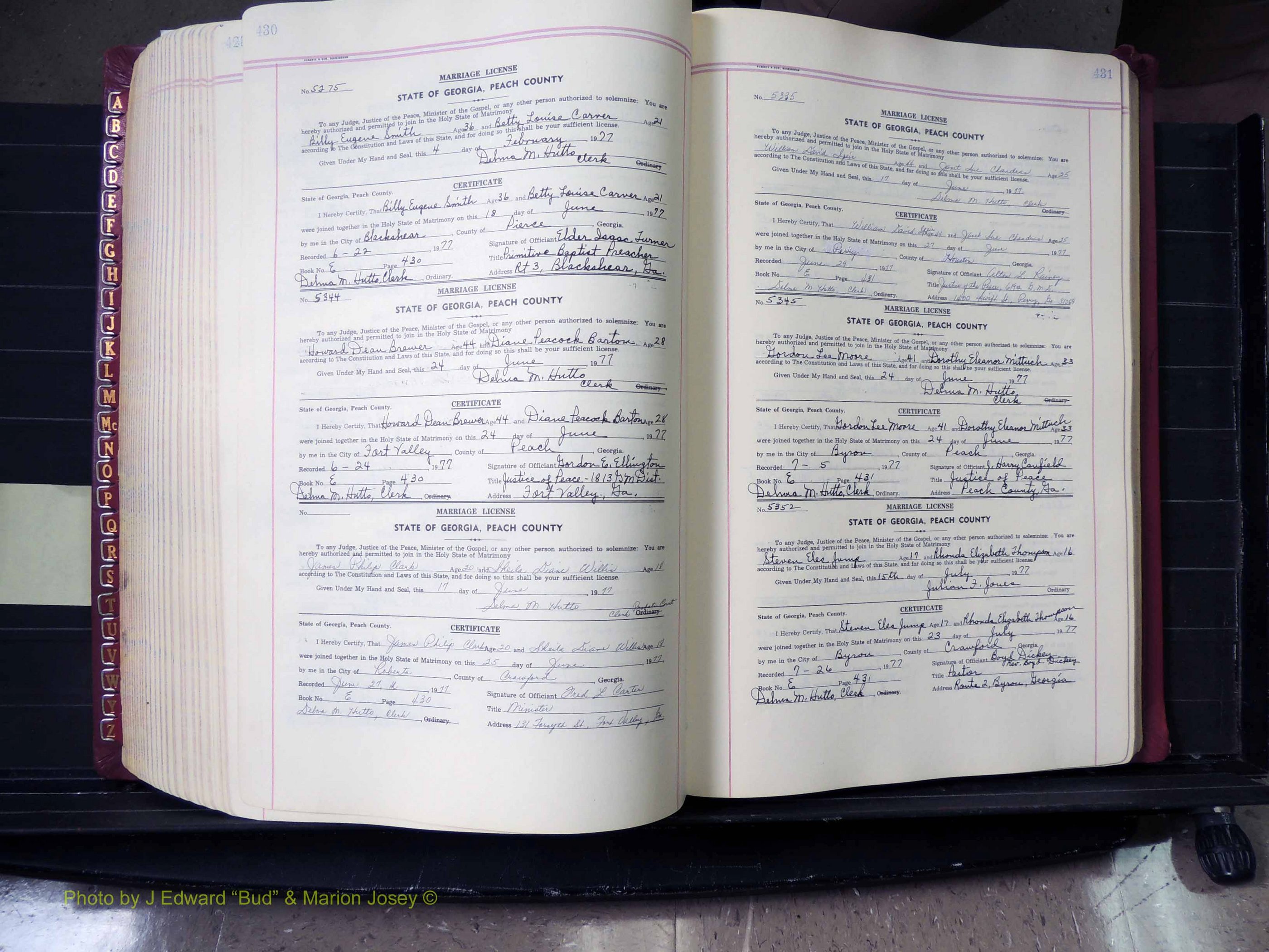 Peach Co, GA, Marriages, Book E, 1960-1984 pg 430-431.JPG