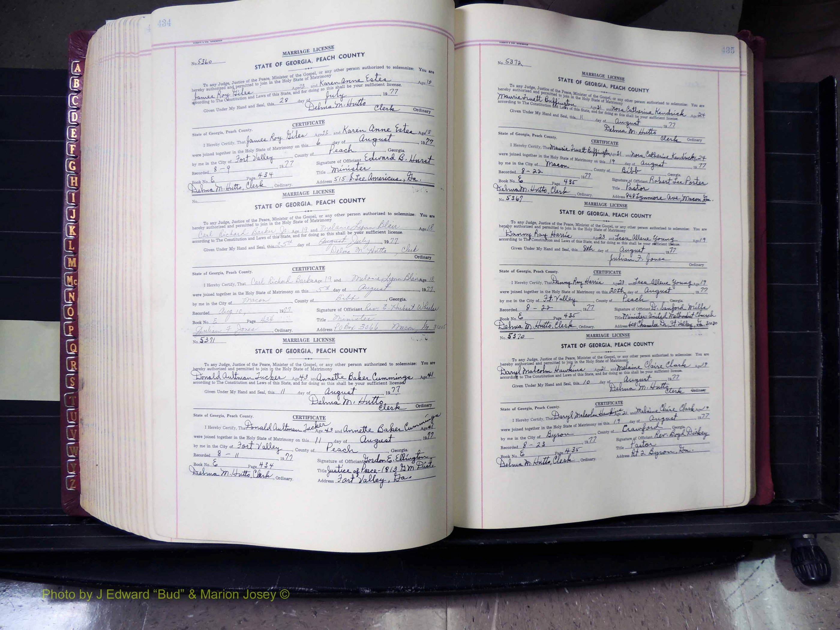 Peach Co, GA, Marriages, Book E, 1960-1984 pg 434-435.JPG