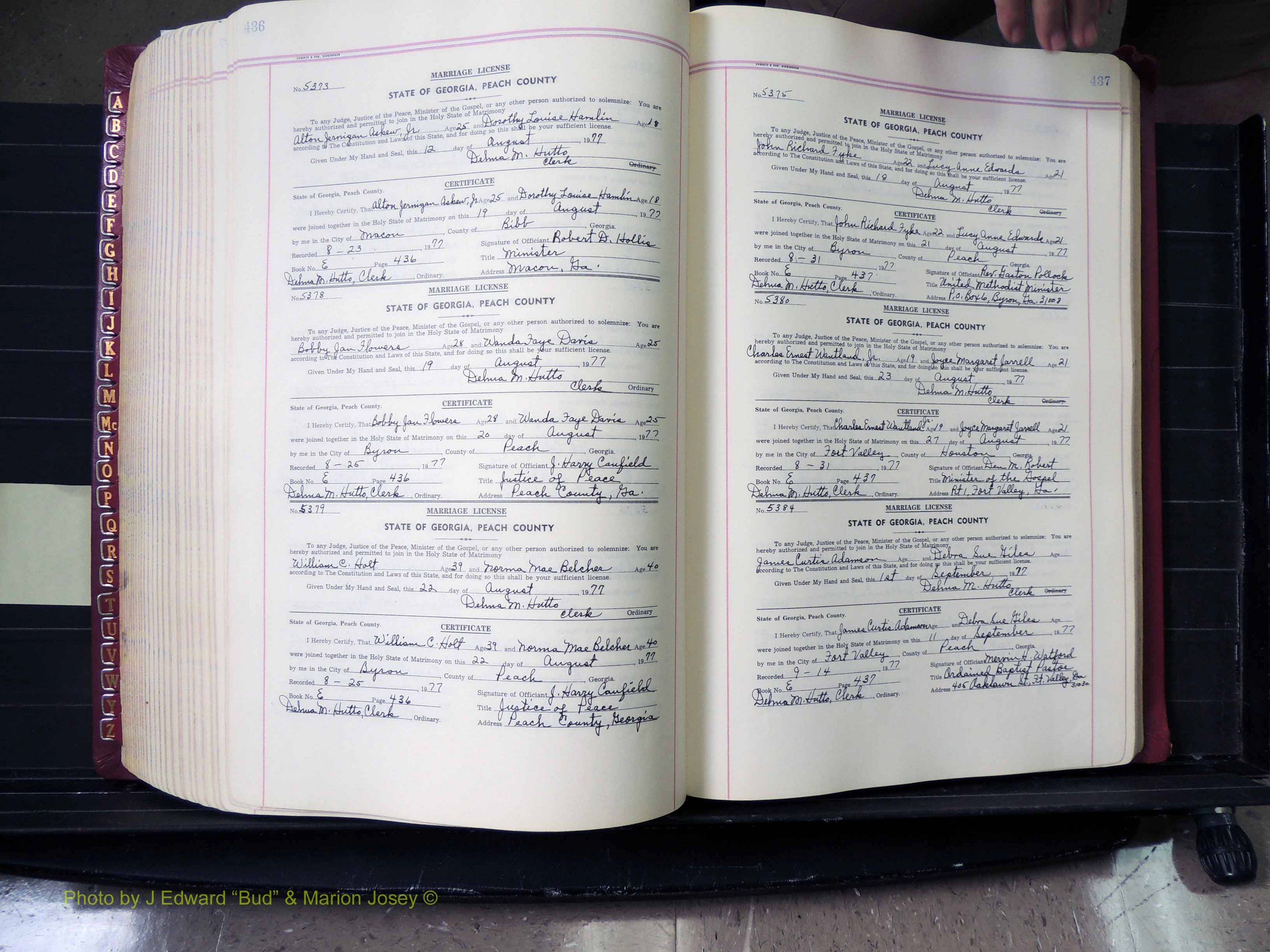 Peach Co, GA, Marriages, Book E, 1960-1984 pg 436-437.JPG