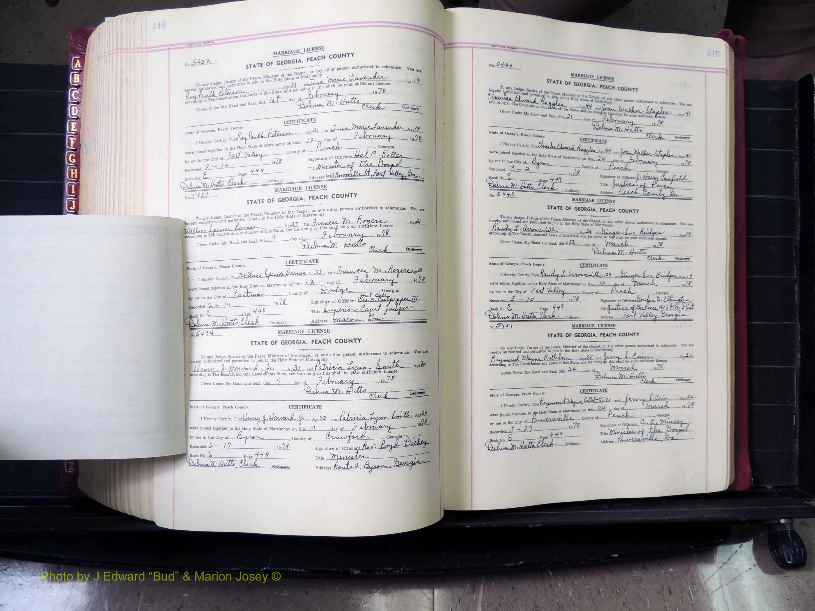 Peach Co, GA, Marriages, Book E, 1960-1984 pg 448-449a.JPG