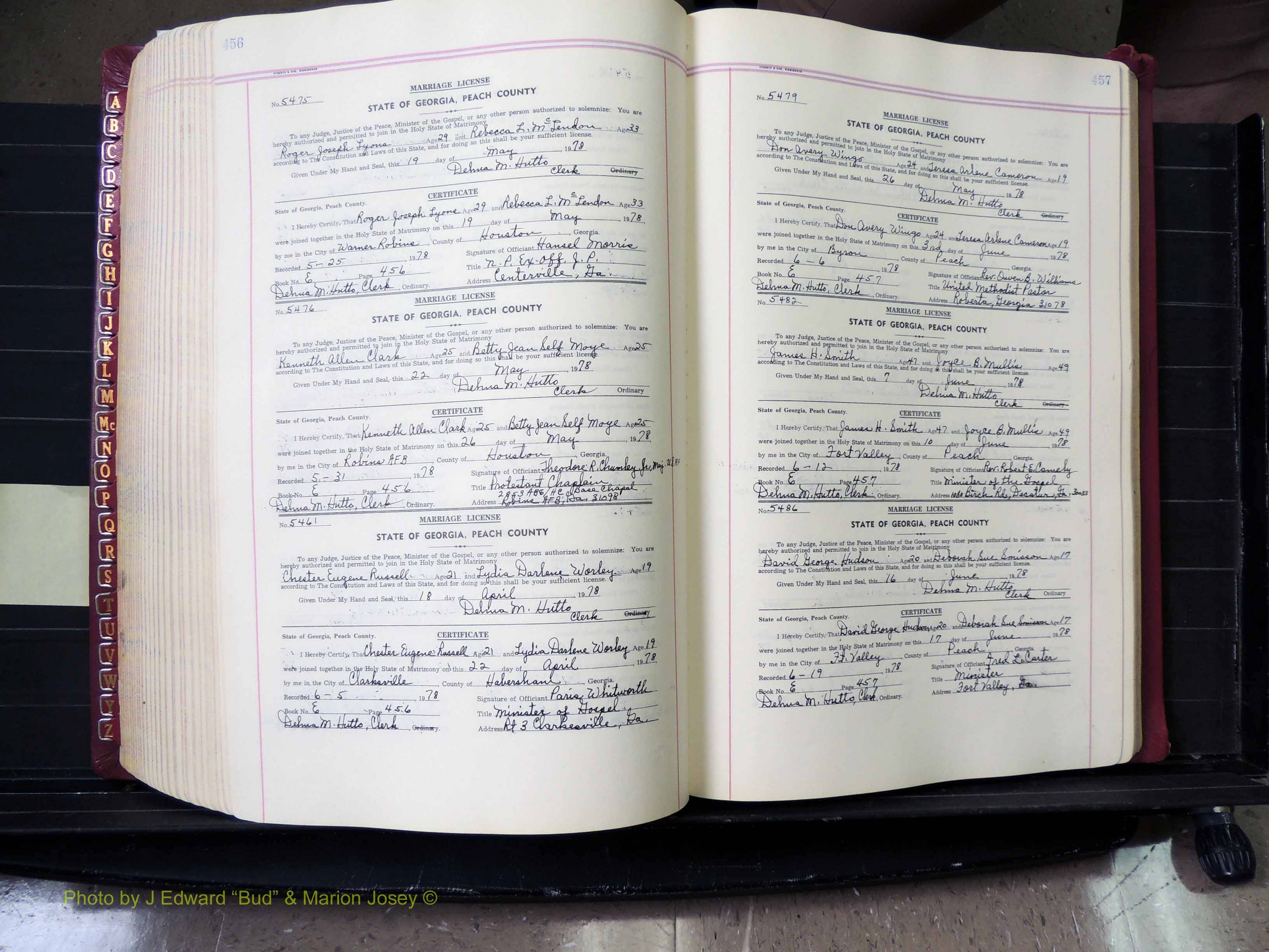 Peach Co, GA, Marriages, Book E, 1960-1984 pg 456-457.JPG