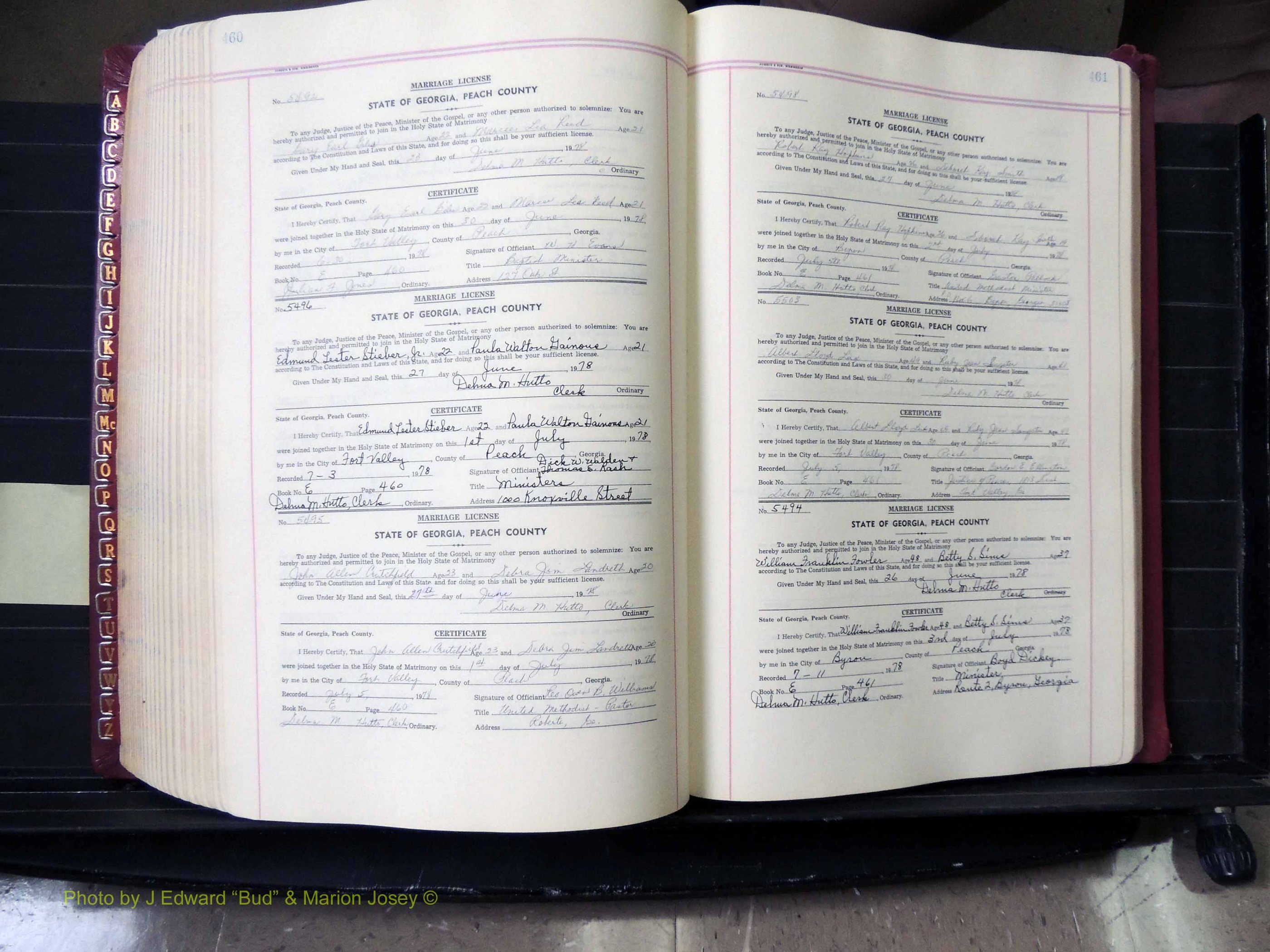 Peach Co, GA, Marriages, Book E, 1960-1984 pg 460-461.JPG