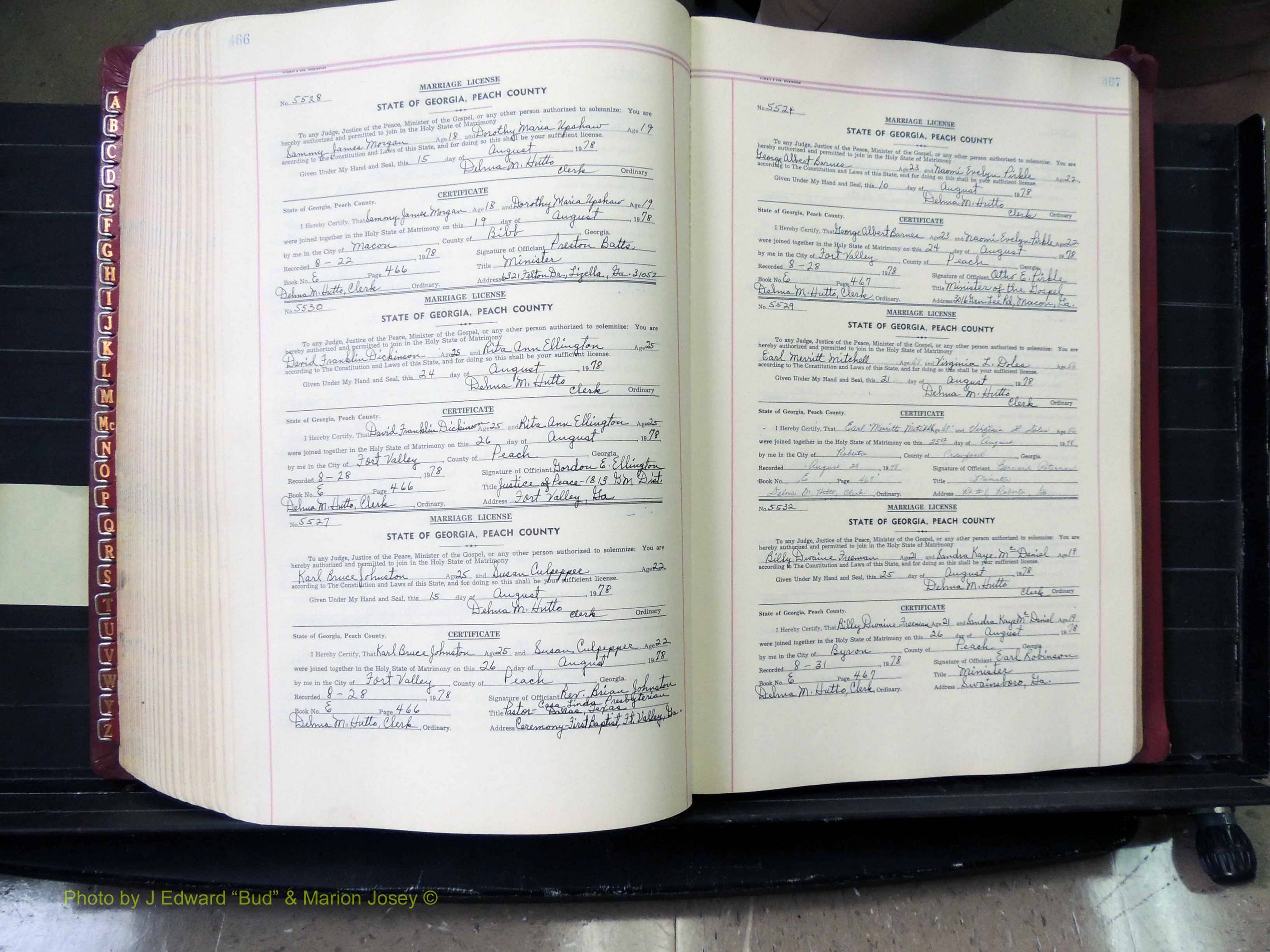 Peach Co, GA, Marriages, Book E, 1960-1984 pg 466-467.JPG
