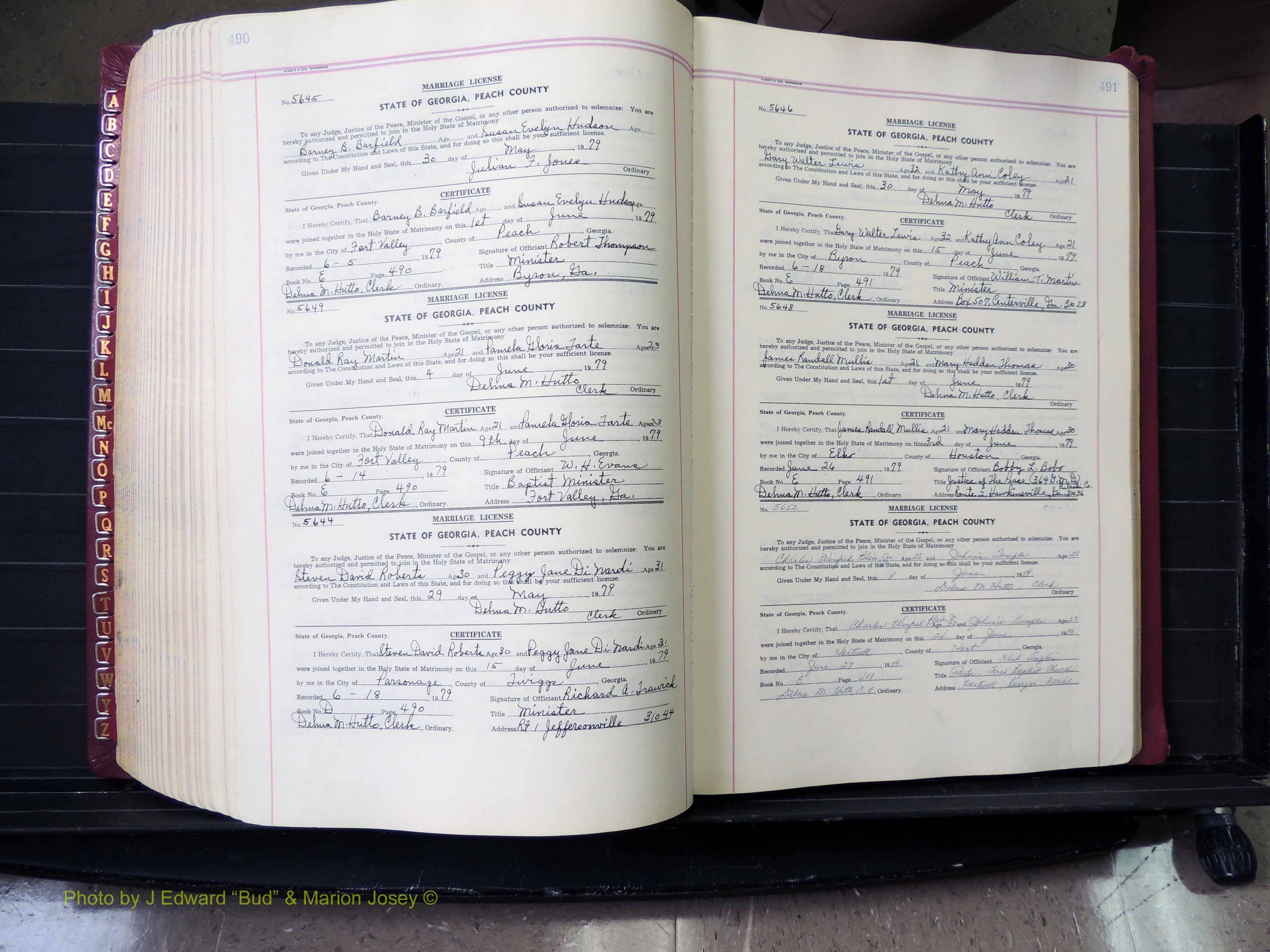 Peach Co, GA, Marriages, Book E, 1960-1984 pg 490-491.JPG