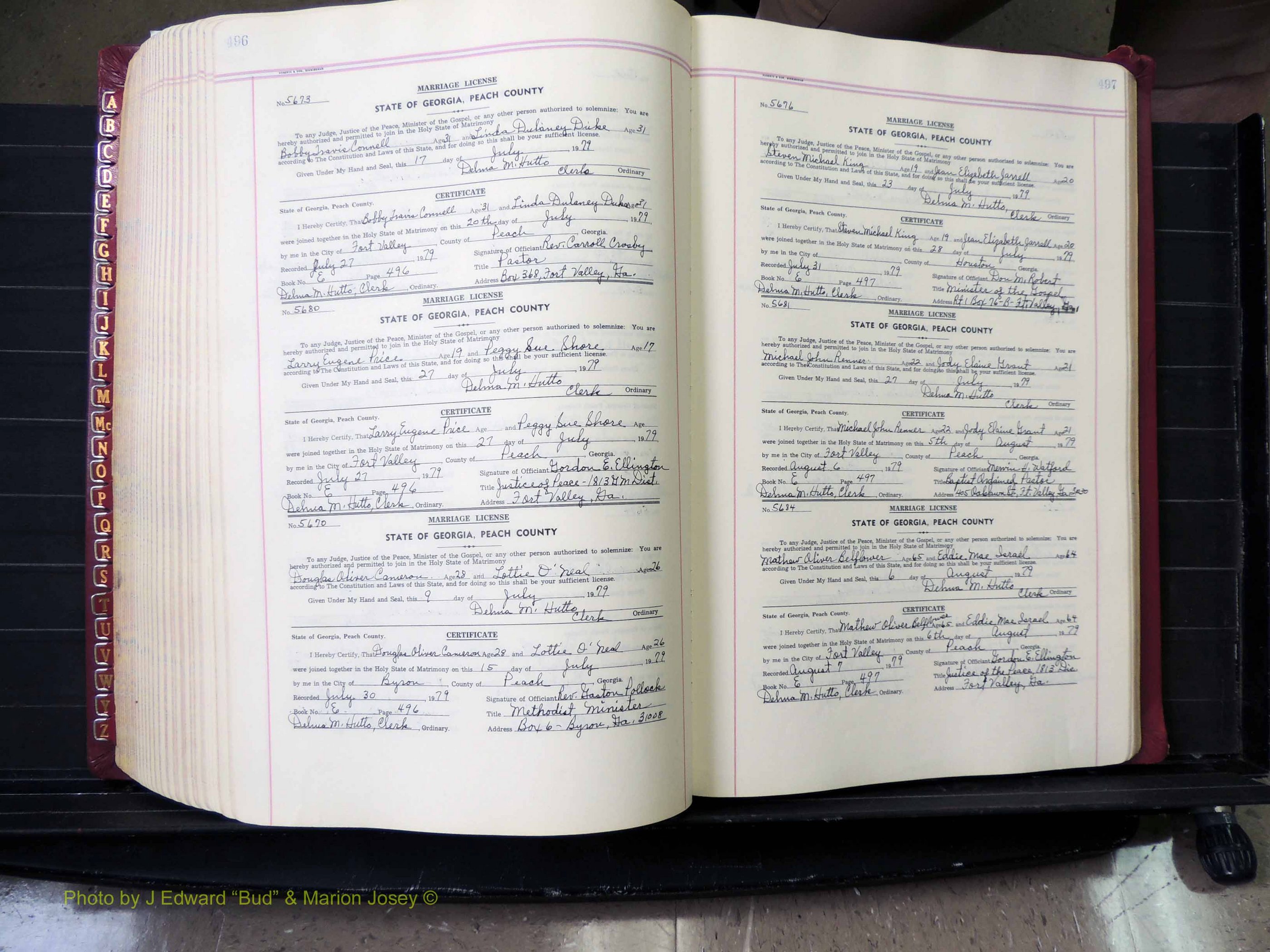 Peach Co, GA, Marriages, Book E, 1960-1984 pg 496-497.JPG