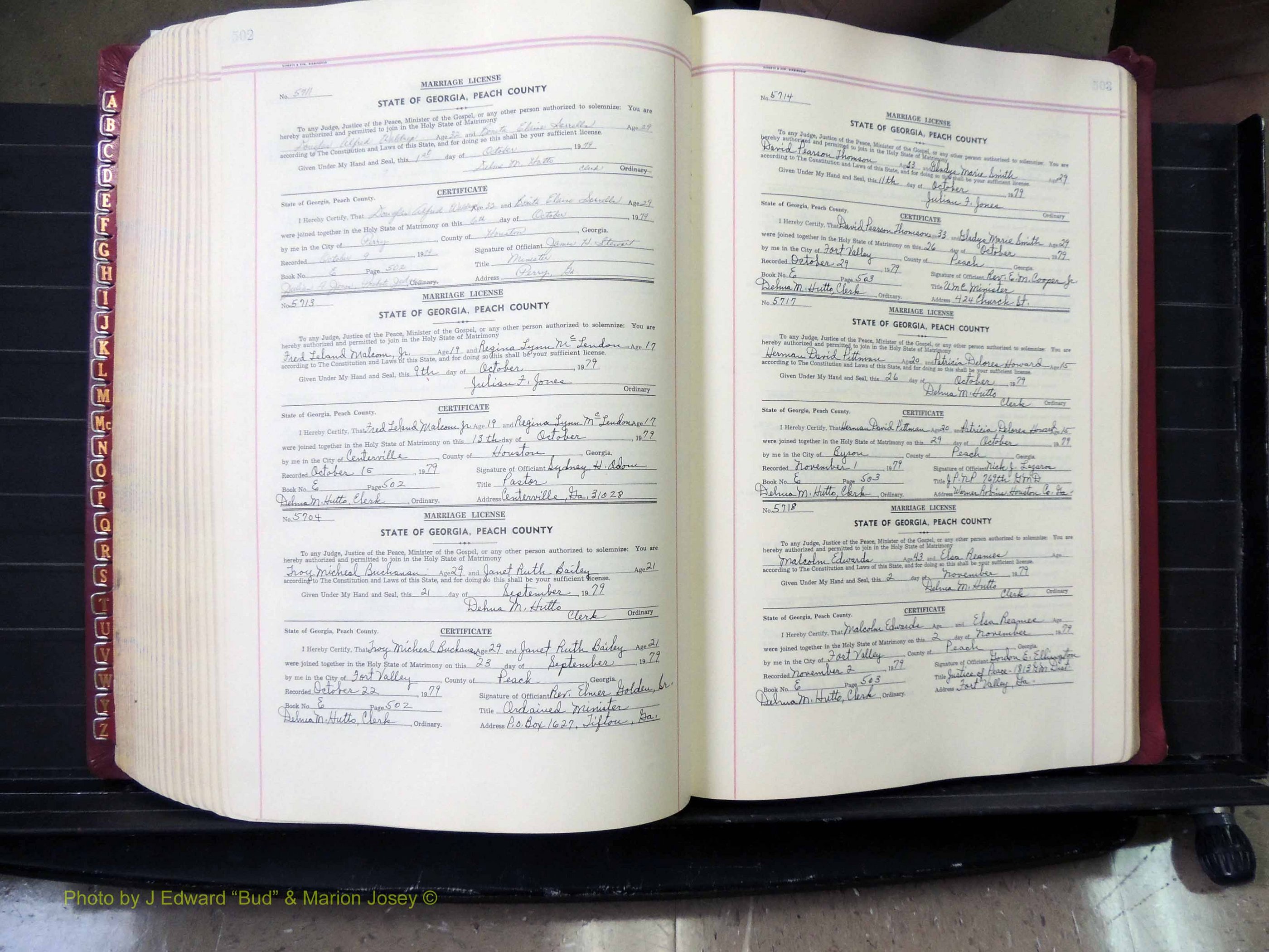 Peach Co, GA, Marriages, Book E, 1960-1984 pg 502-503.JPG