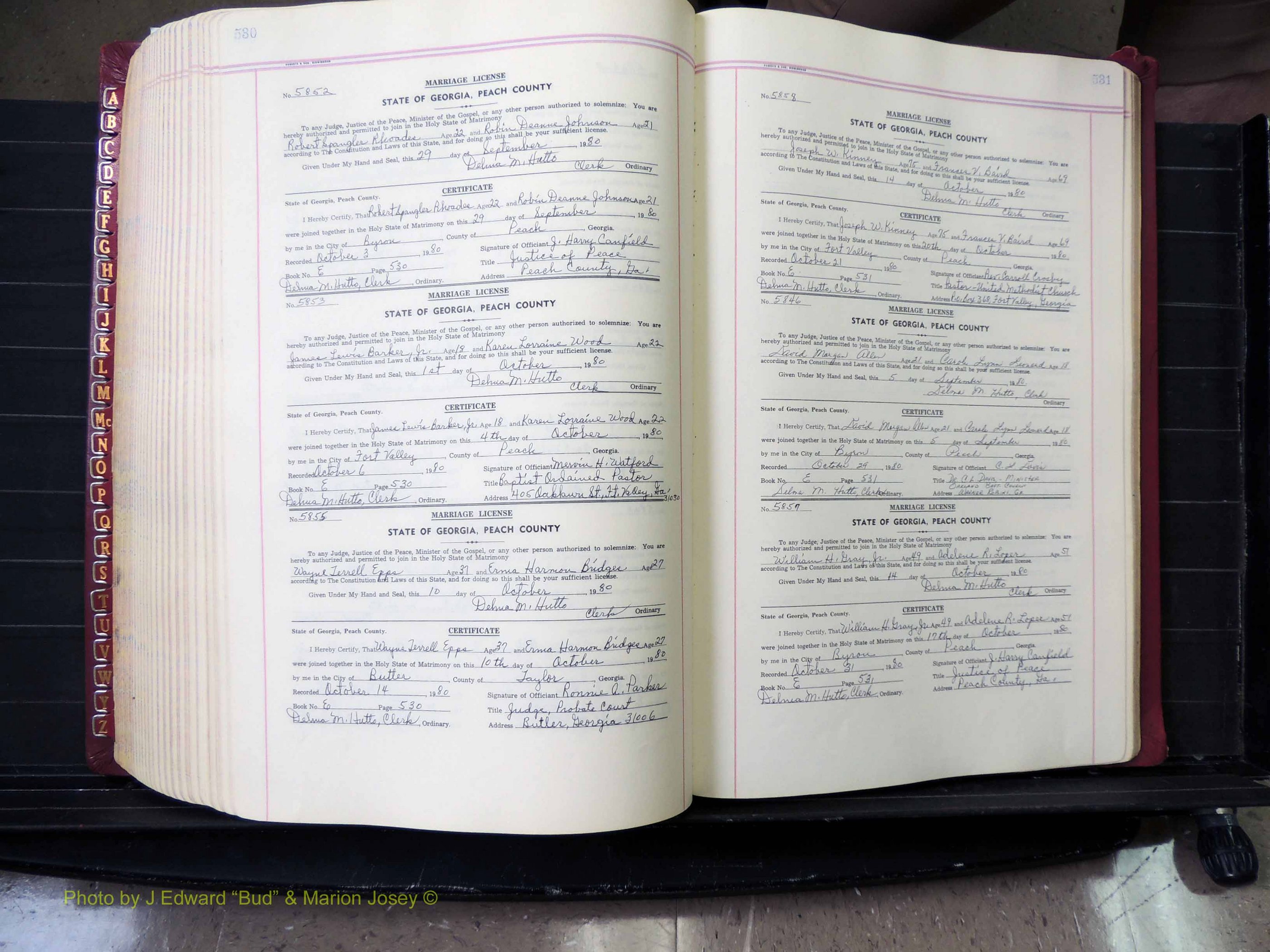 Peach Co, GA, Marriages, Book E, 1960-1984 pg 530-531.JPG