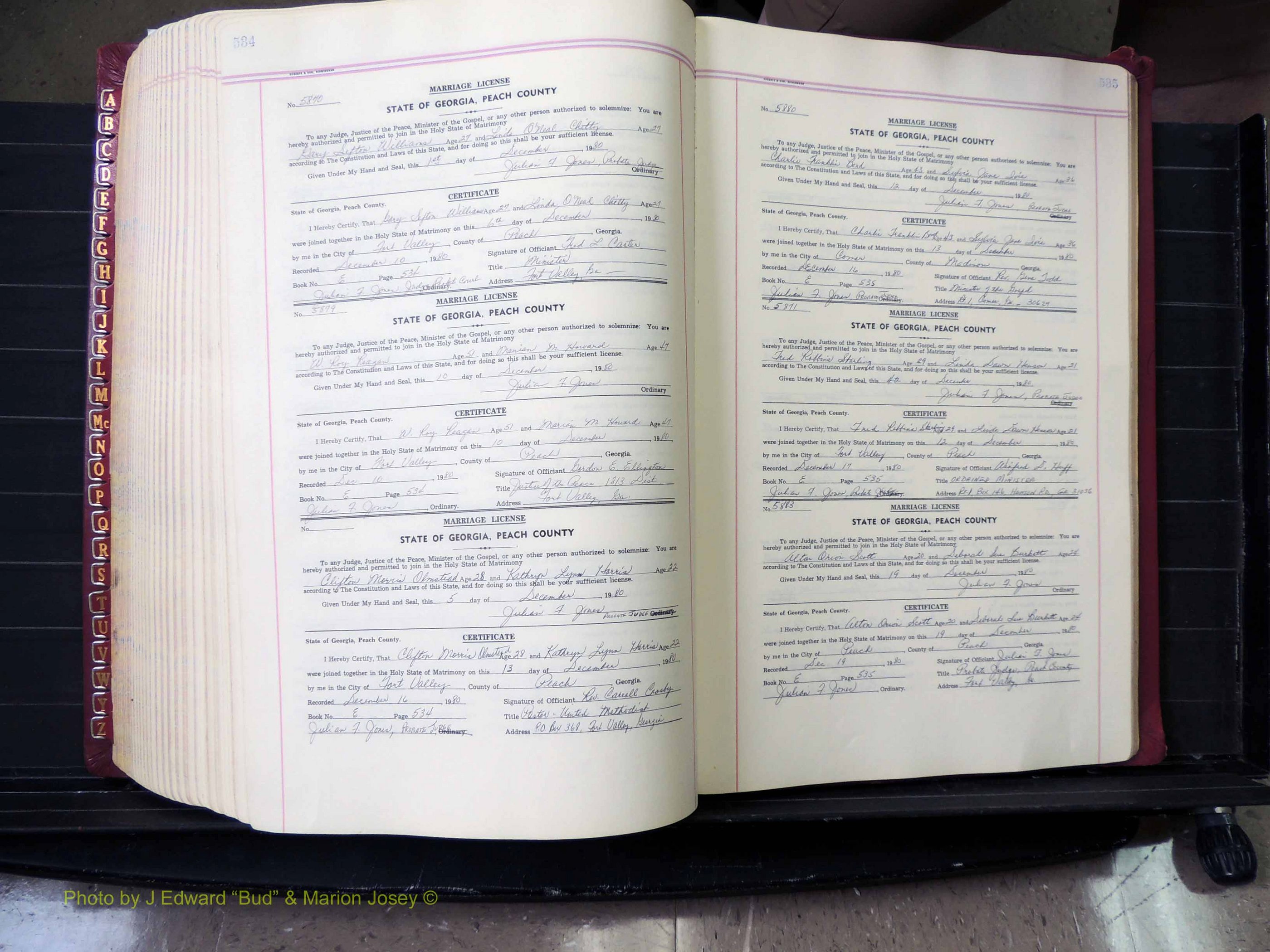 Peach Co, GA, Marriages, Book E, 1960-1984 pg 534-535.JPG