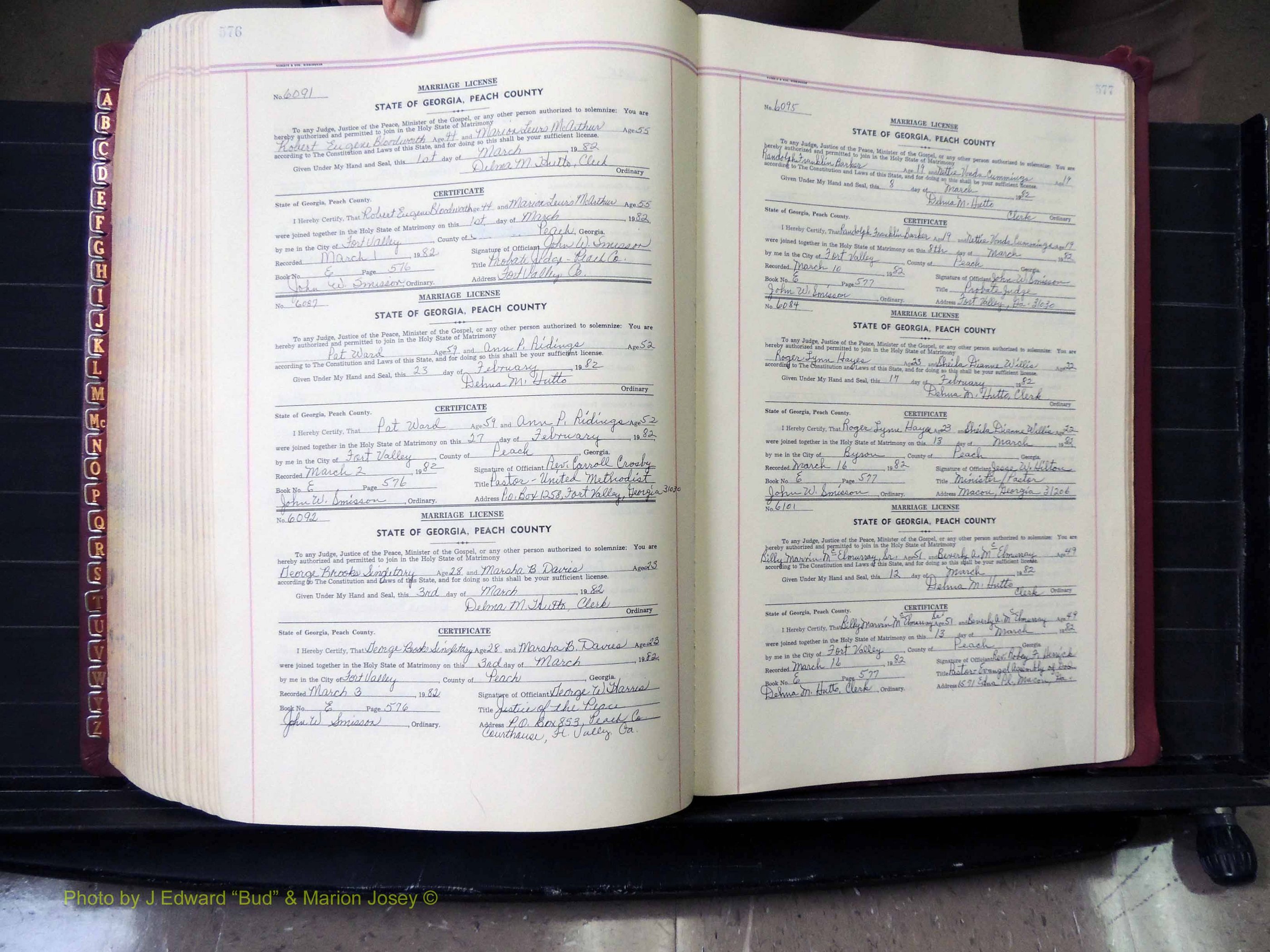 Peach Co, GA, Marriages, Book E, 1960-1984 pg 576-577.JPG