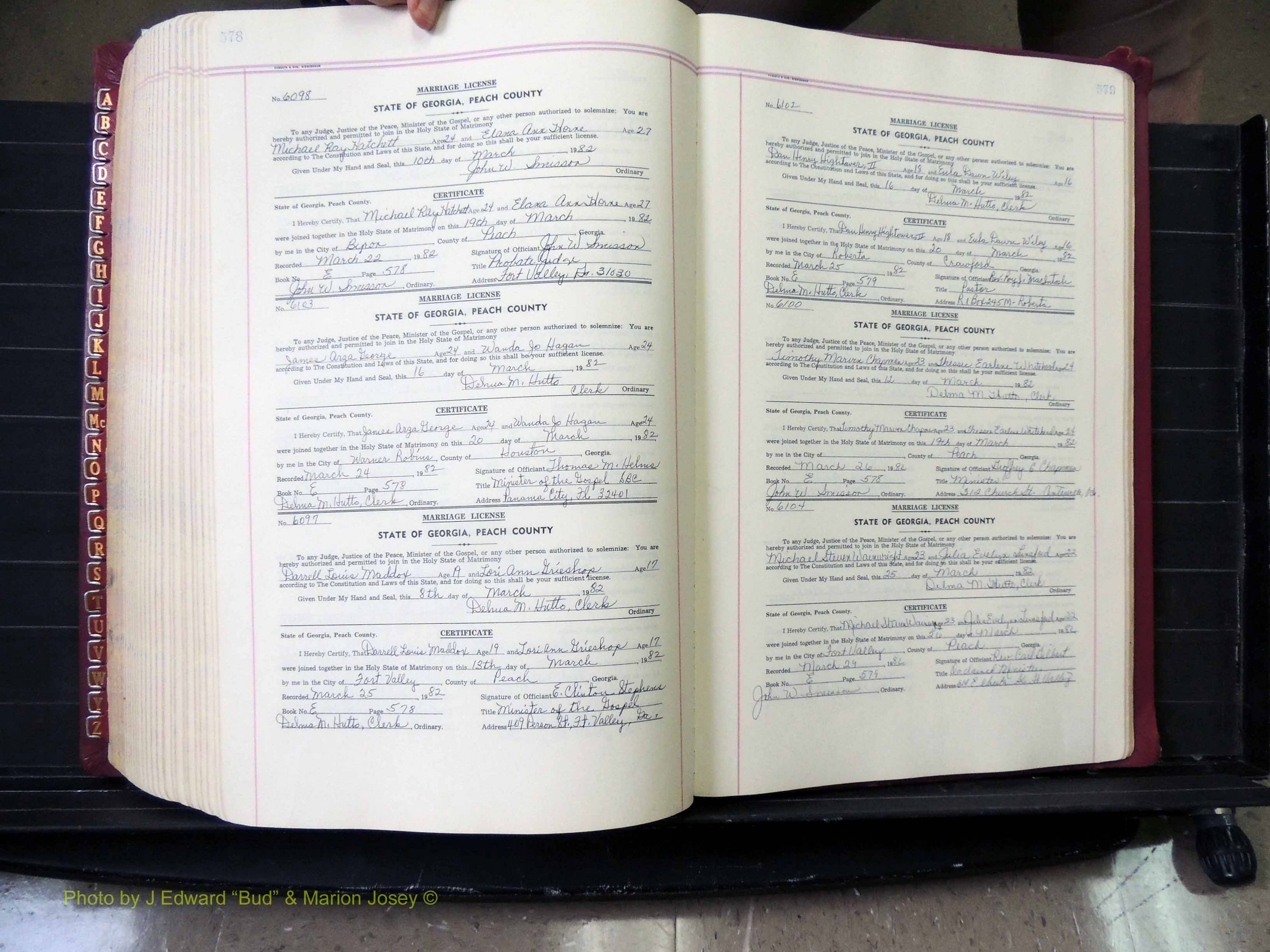 Peach Co, GA, Marriages, Book E, 1960-1984 pg 578-579.JPG