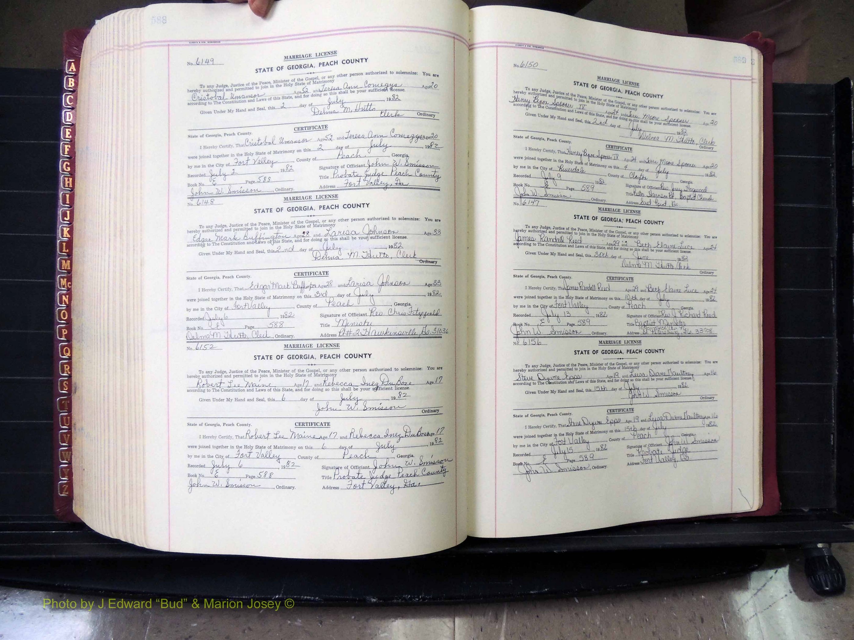 Peach Co, GA, Marriages, Book E, 1960-1984 pg 588-589.JPG
