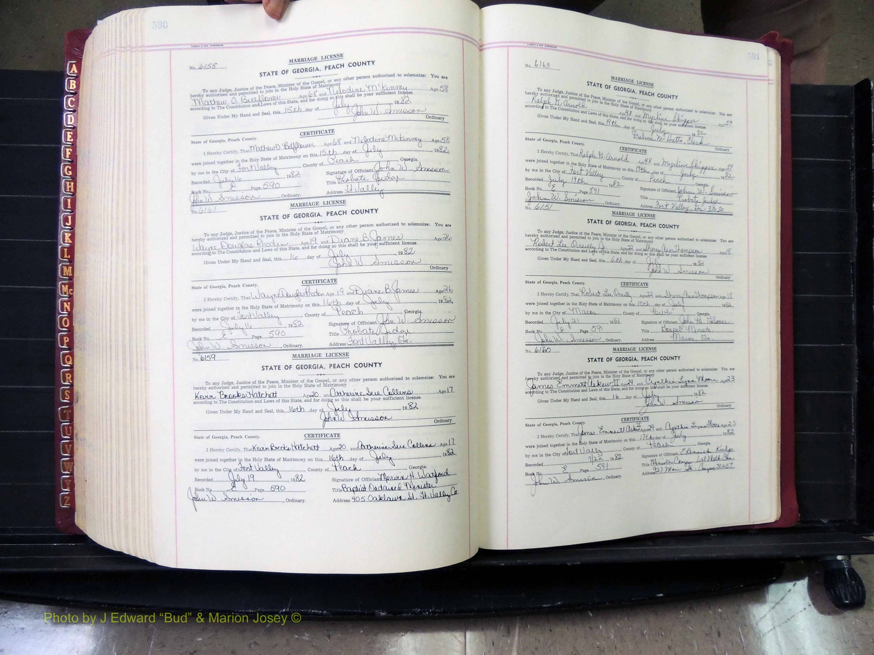 Peach Co, GA, Marriages, Book E, 1960-1984 pg 590-591.JPG