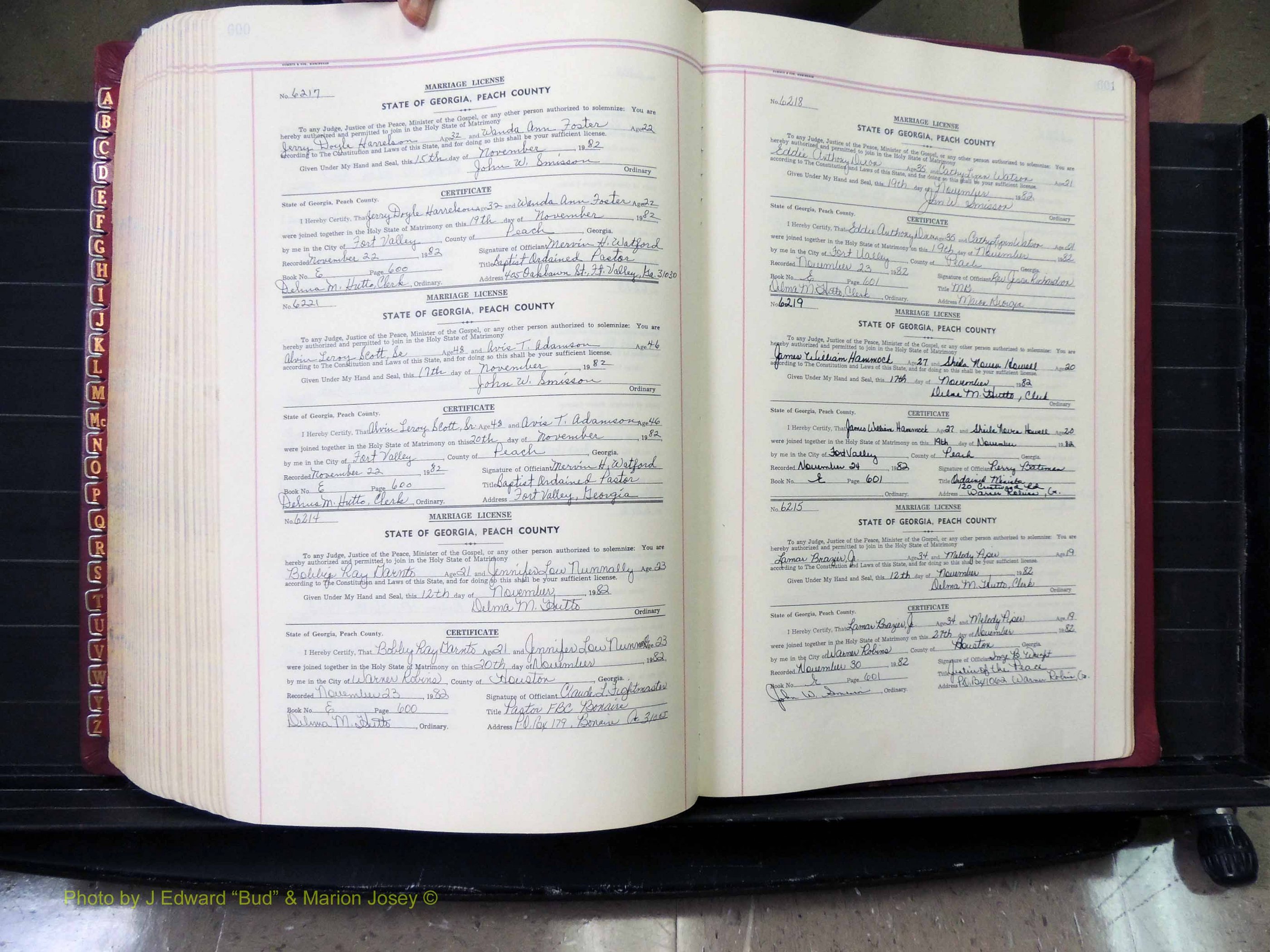 Peach Co, GA, Marriages, Book E, 1960-1984 pg 600-601.JPG