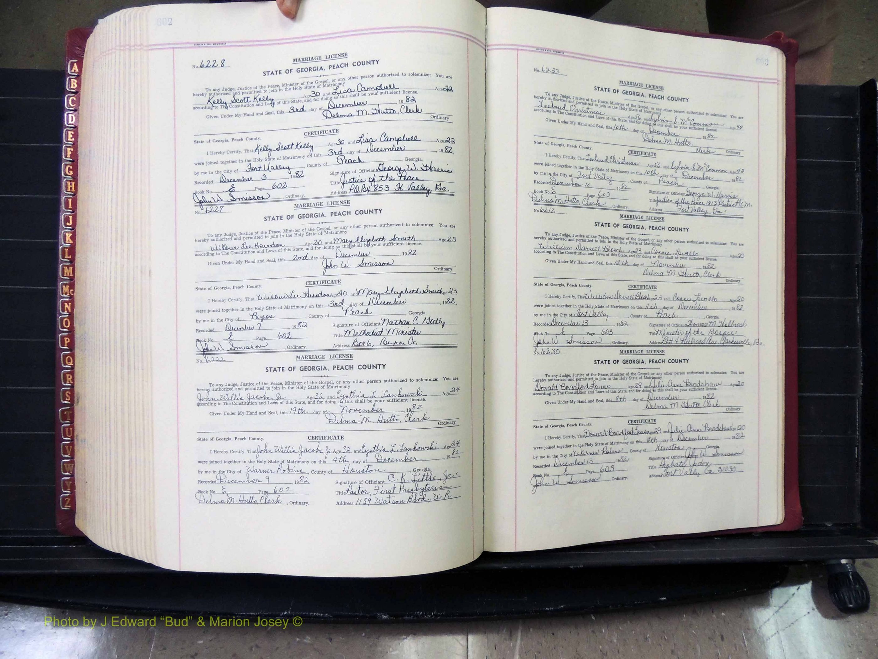 Peach Co, GA, Marriages, Book E, 1960-1984 pg 602-603.JPG