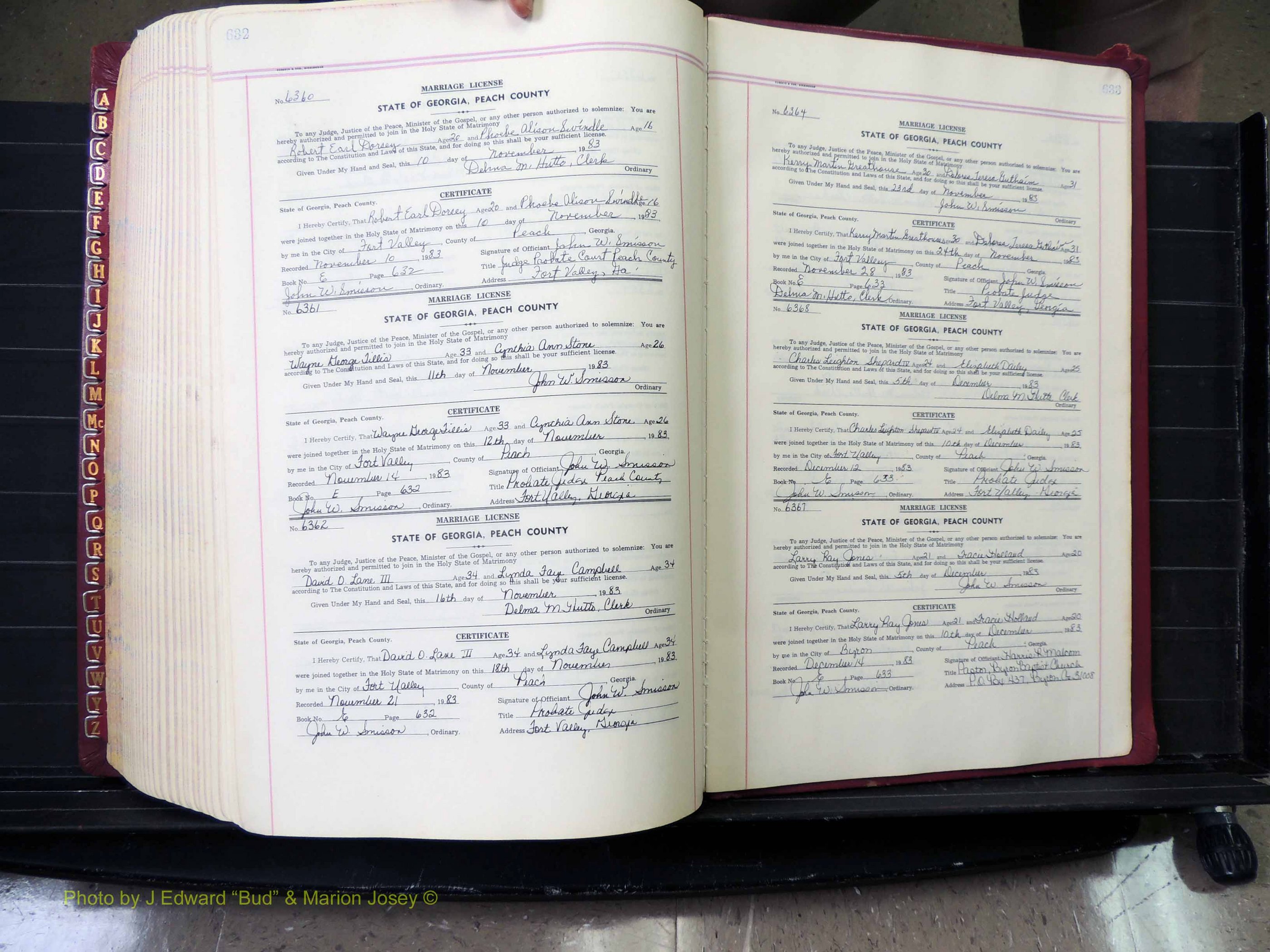 Peach Co, GA, Marriages, Book E, 1960-1984 pg 632-633.JPG