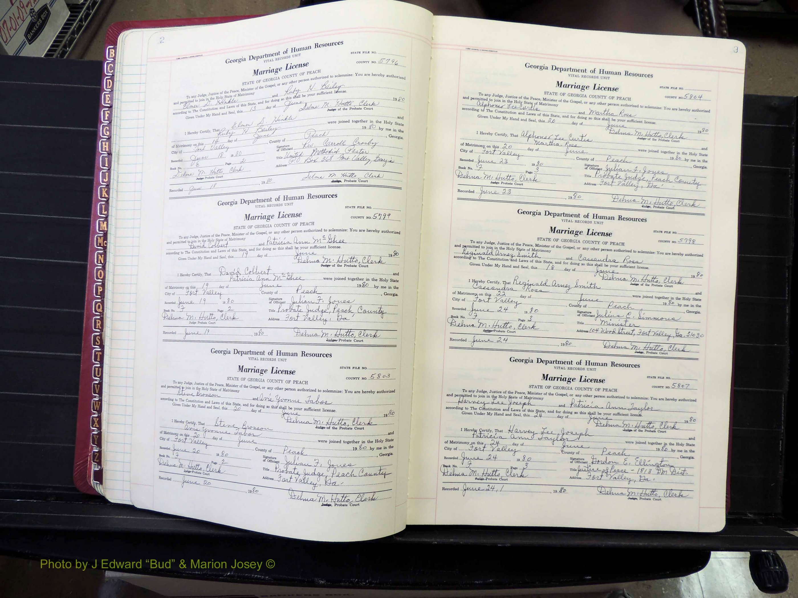 Peach Co, GA, Marriages, Book F, 1980-1995 pg 002-003.JPG