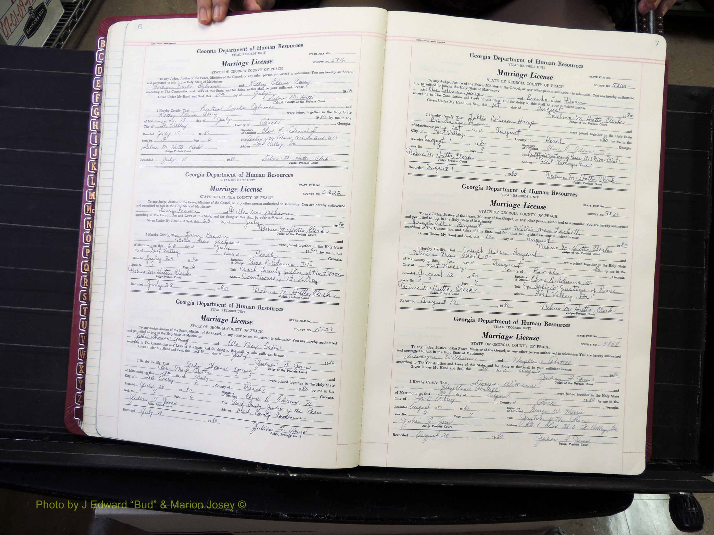 Peach Co, GA, Marriages, Book F, 1980-1995 pg 006-007.JPG