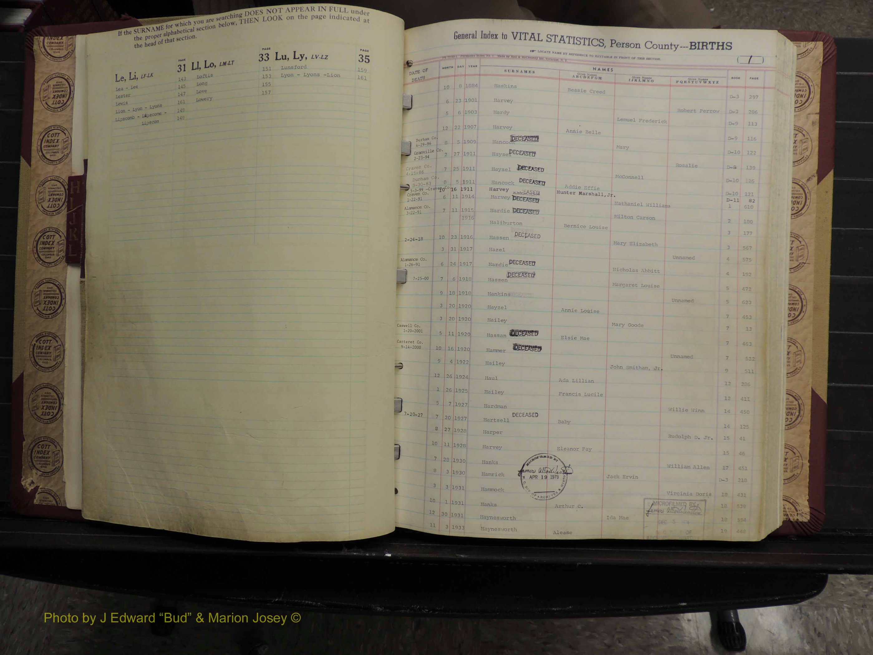 Person Co, NC, Births, H-L, 1913-2012 (102).JPG
