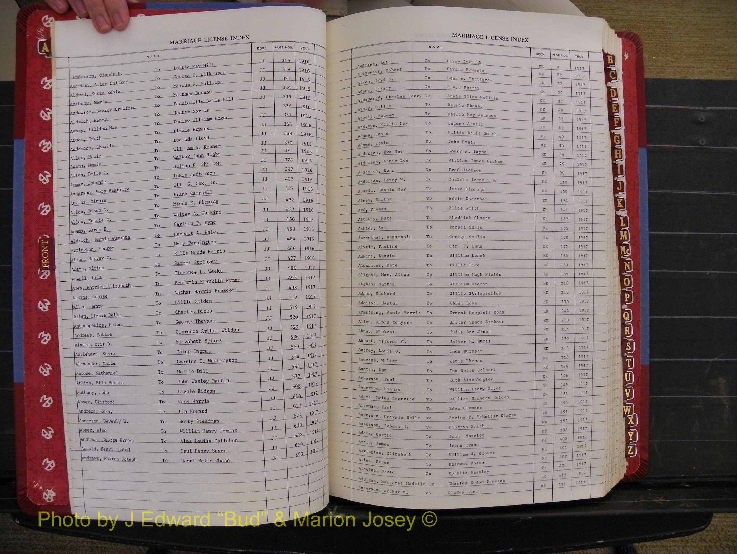 Richmond Marriages 1912-1919, Index A (105).JPG