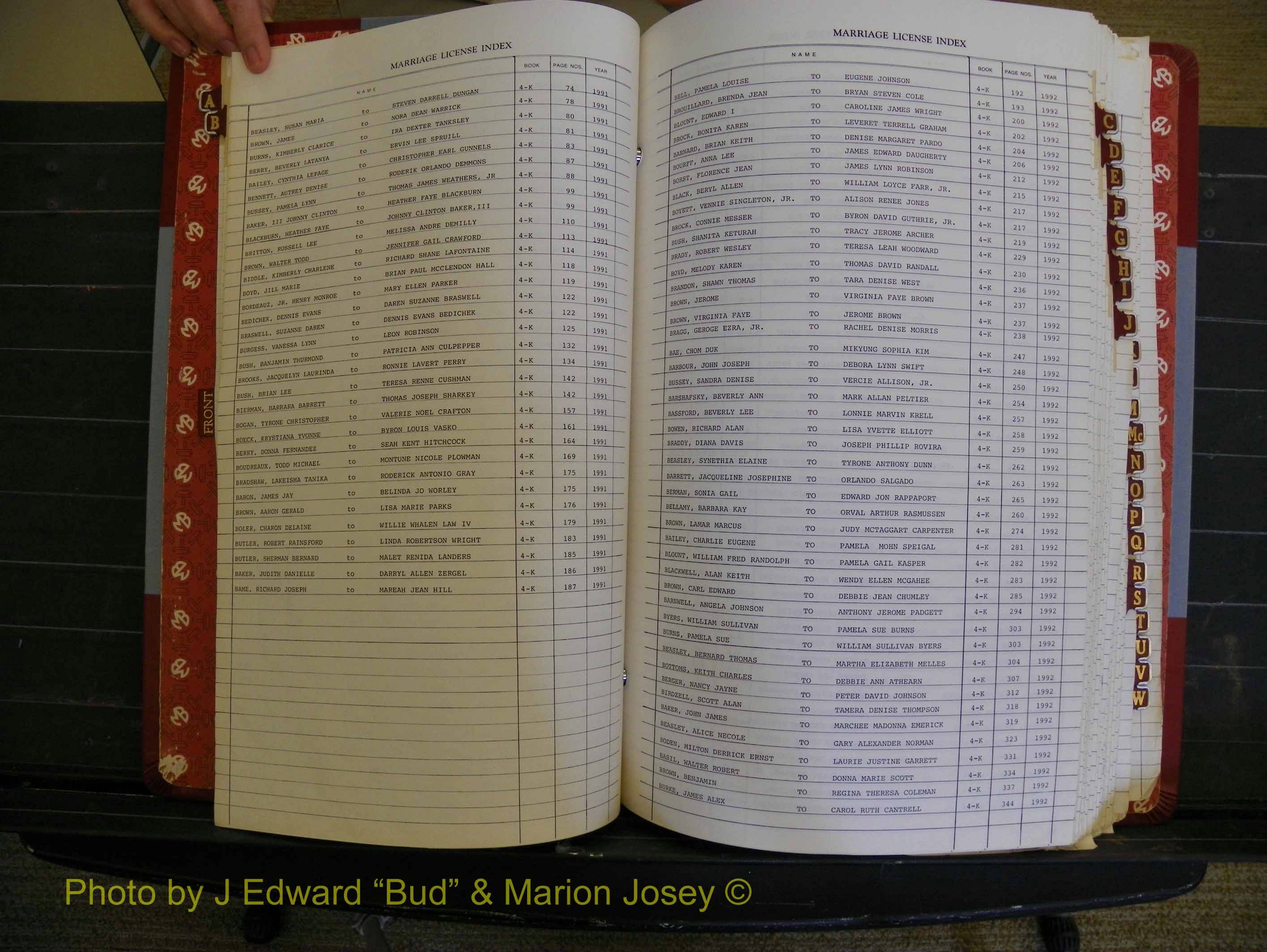 Richmond Marriages 1988-1995, Index B (122).JPG