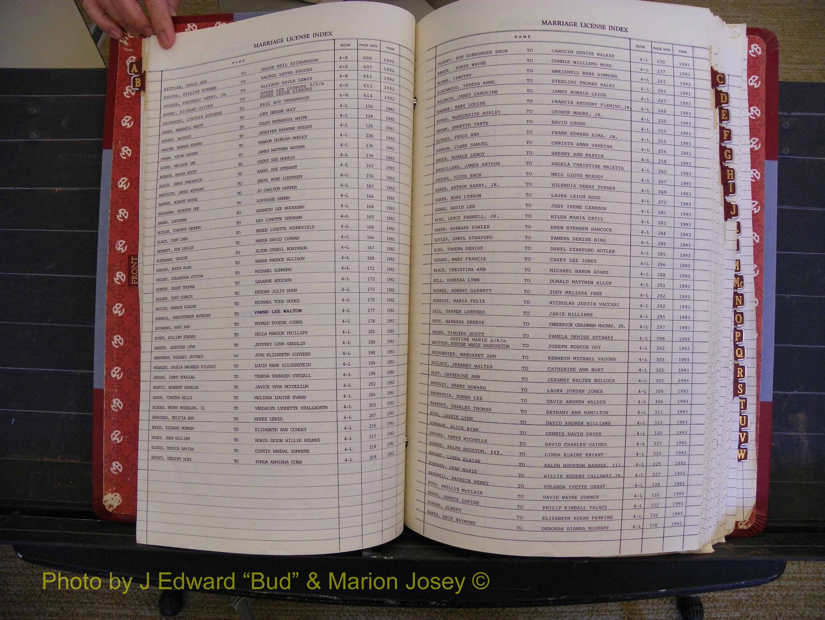 Richmond Marriages 1988-1995, Index B (125).JPG