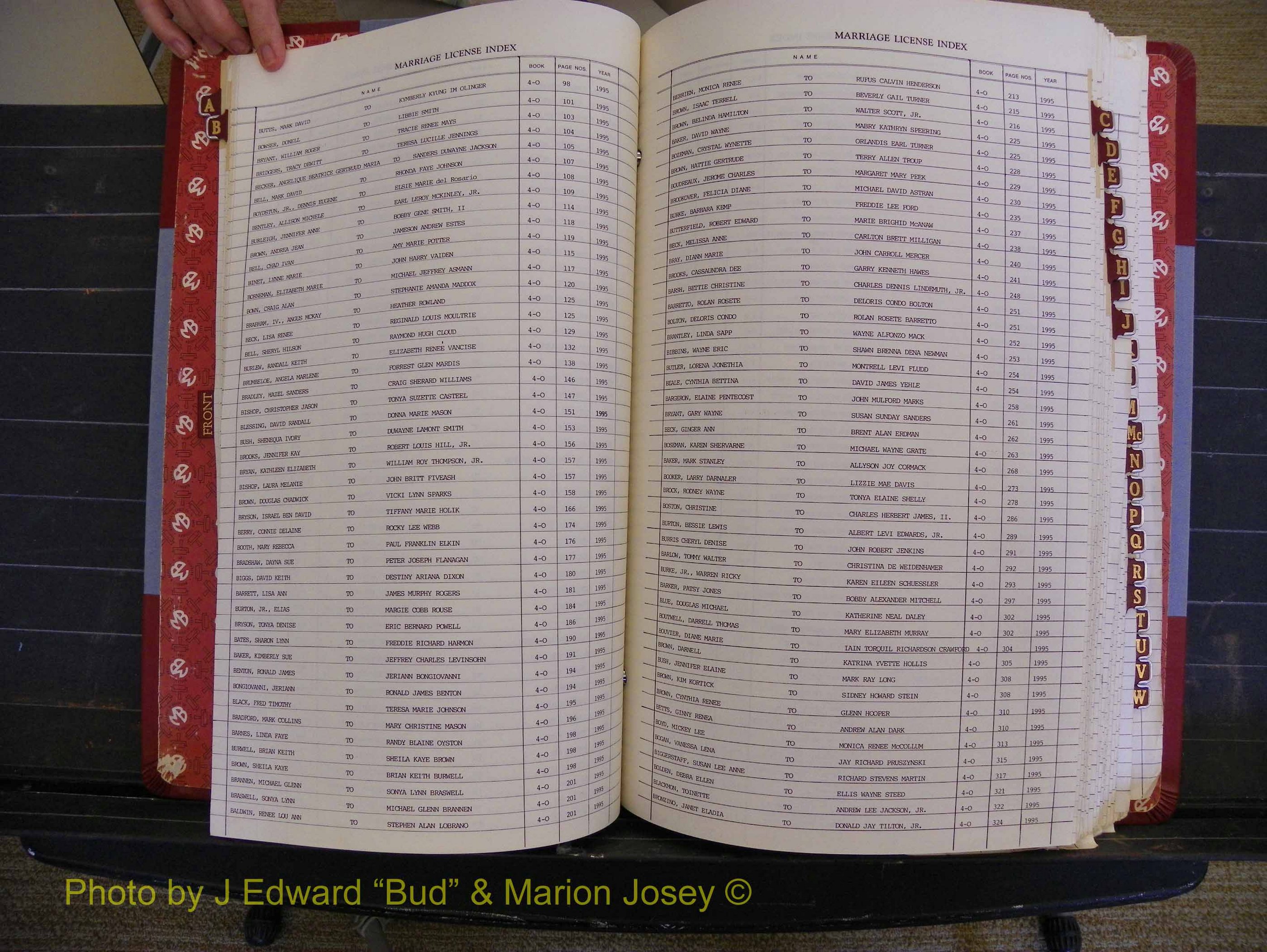 Richmond Marriages 1988-1995, Index B (134).JPG