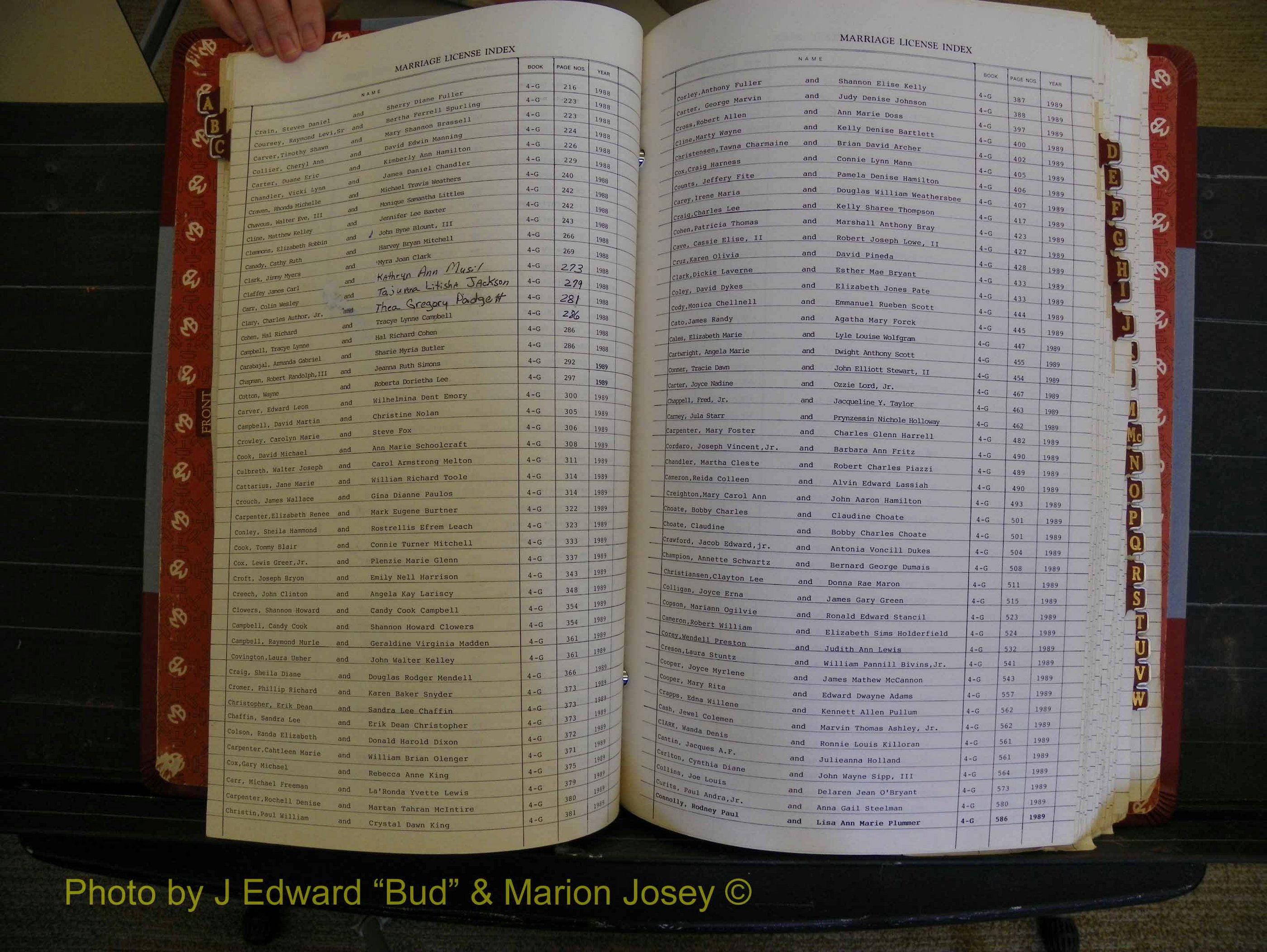 Richmond Marriages 1988-1995, Index C (137).JPG