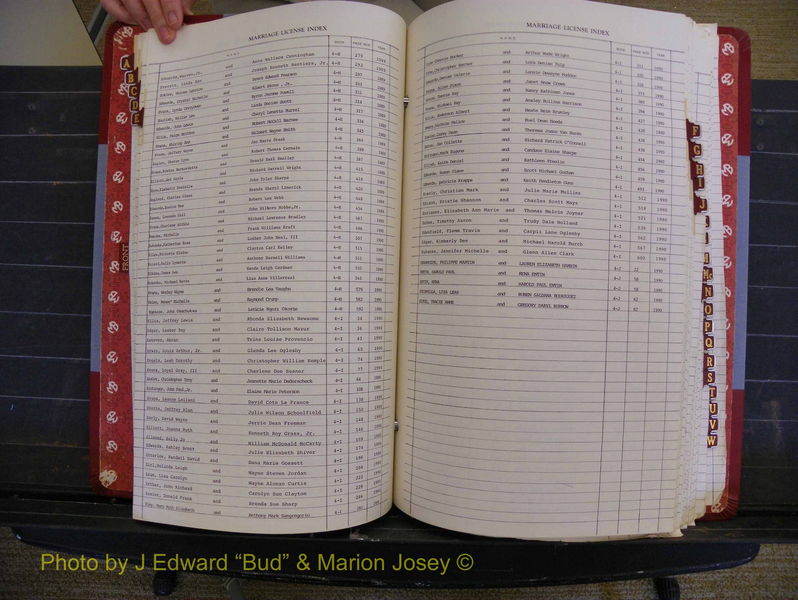 Richmond Marriages 1988-1995, Index E (167).JPG