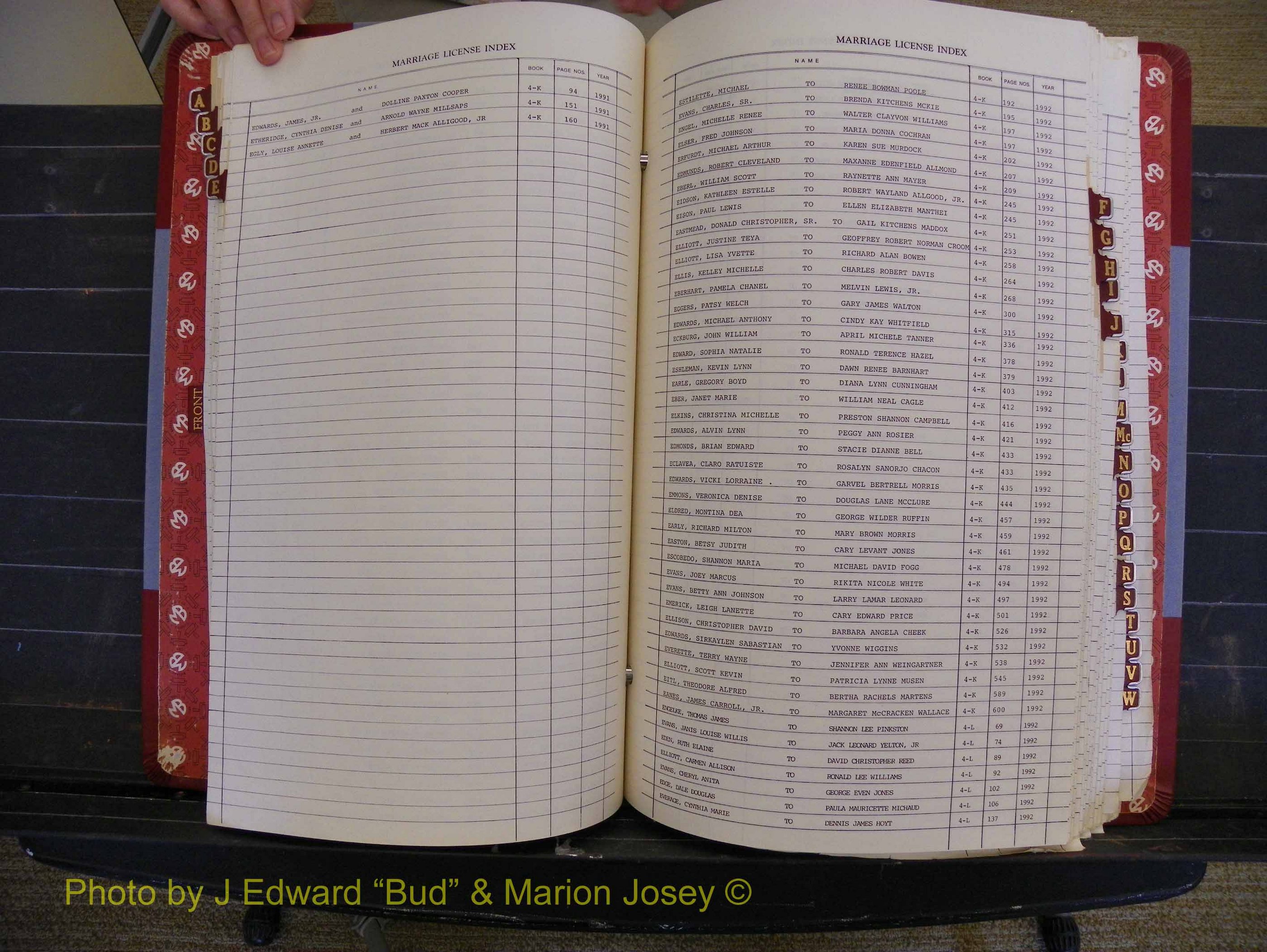 Richmond Marriages 1988-1995, Index E (169).JPG