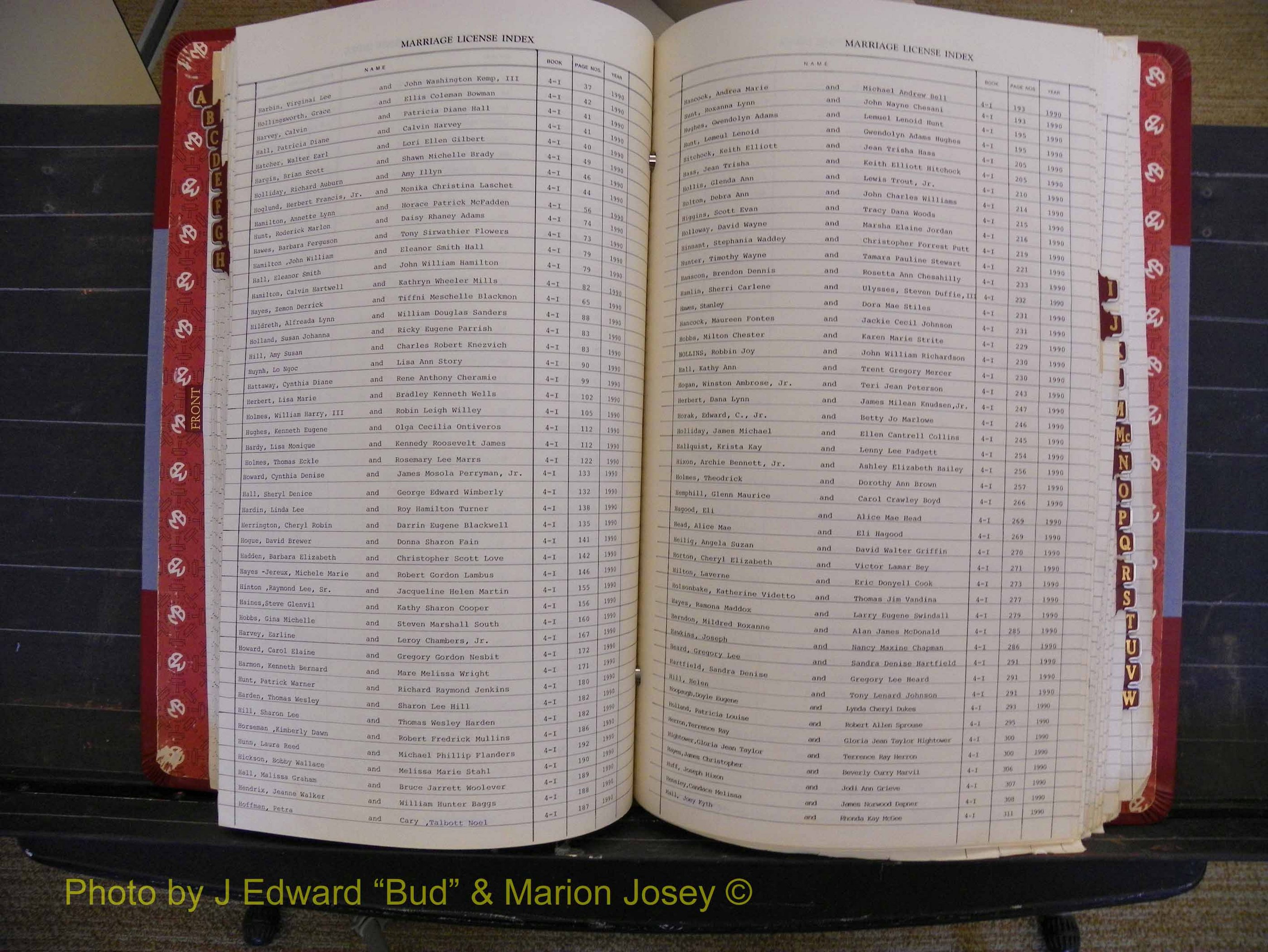 Richmond Marriages 1988-1995, Index H (202).JPG