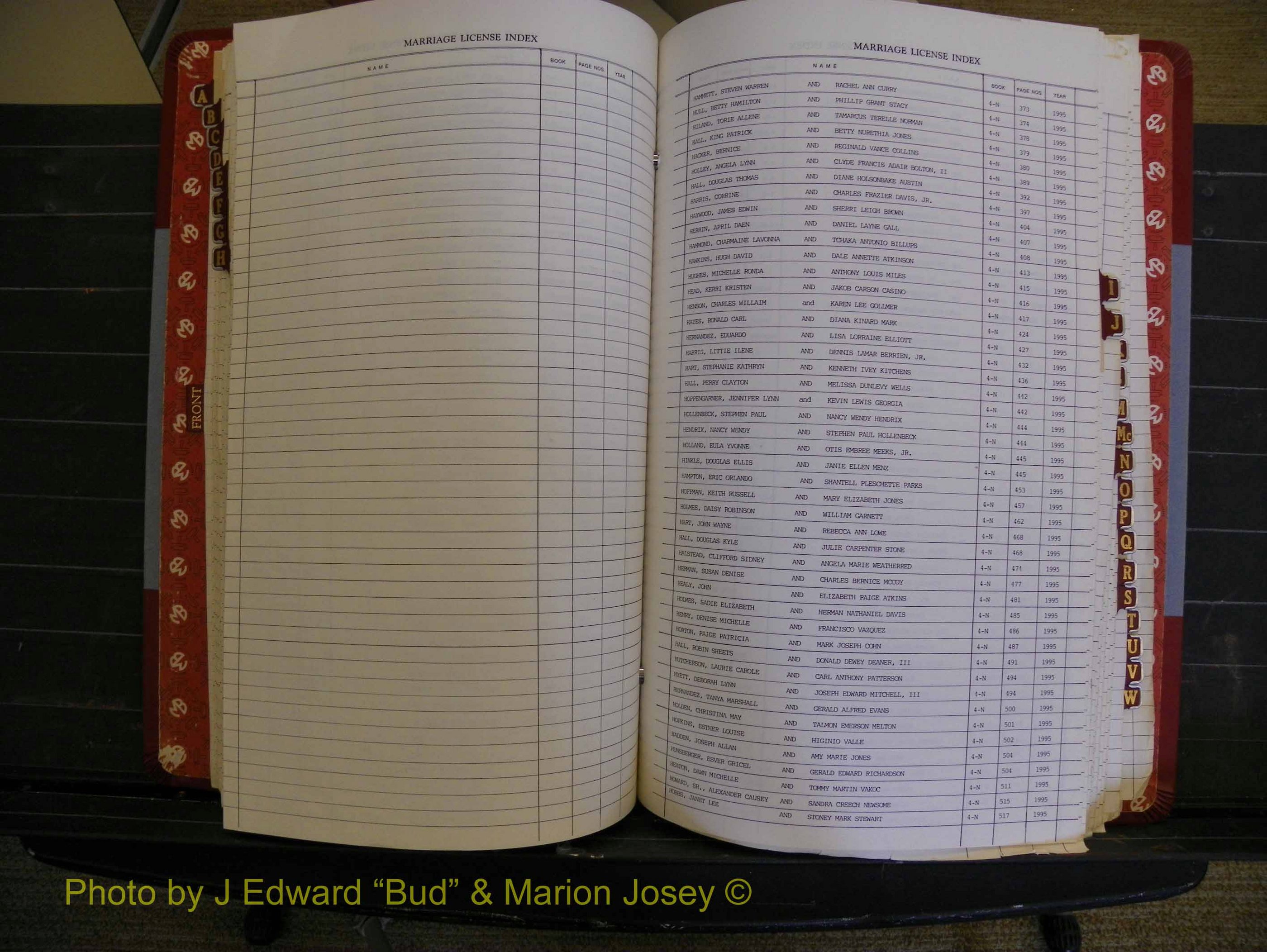 Richmond Marriages 1988-1995, Index H (212).JPG