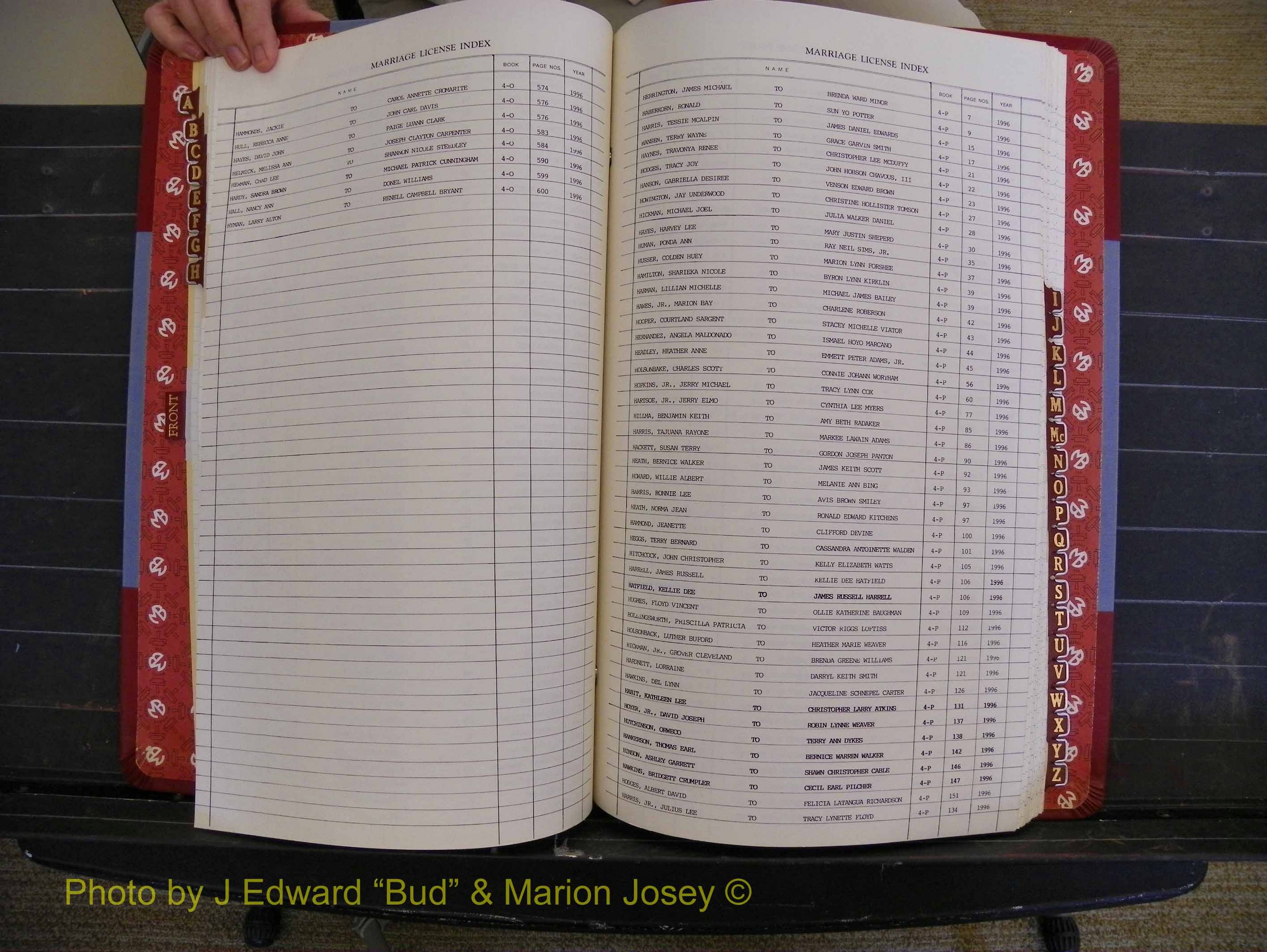 Richmond Marriages 1996-1998, Index H (140).JPG