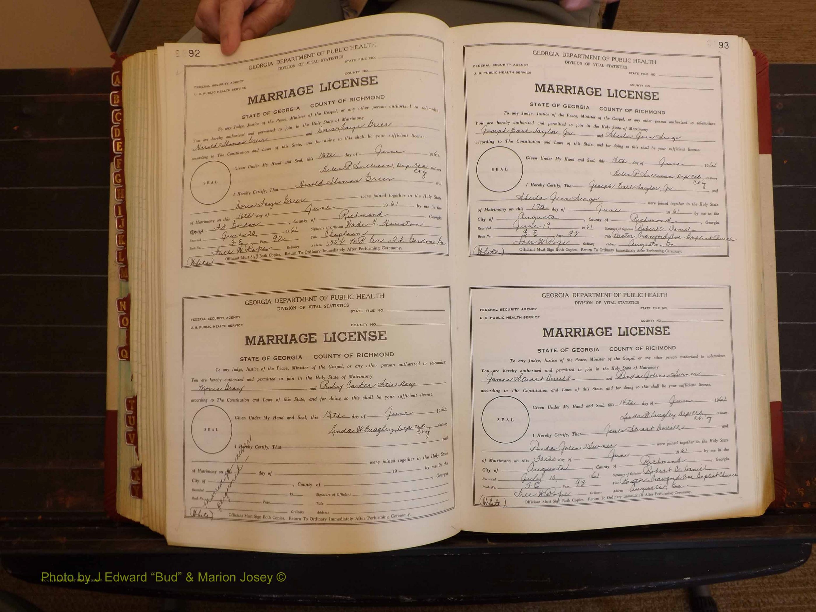 Richmond Marriages, 3E, 1961-1963 P 092-093.JPG