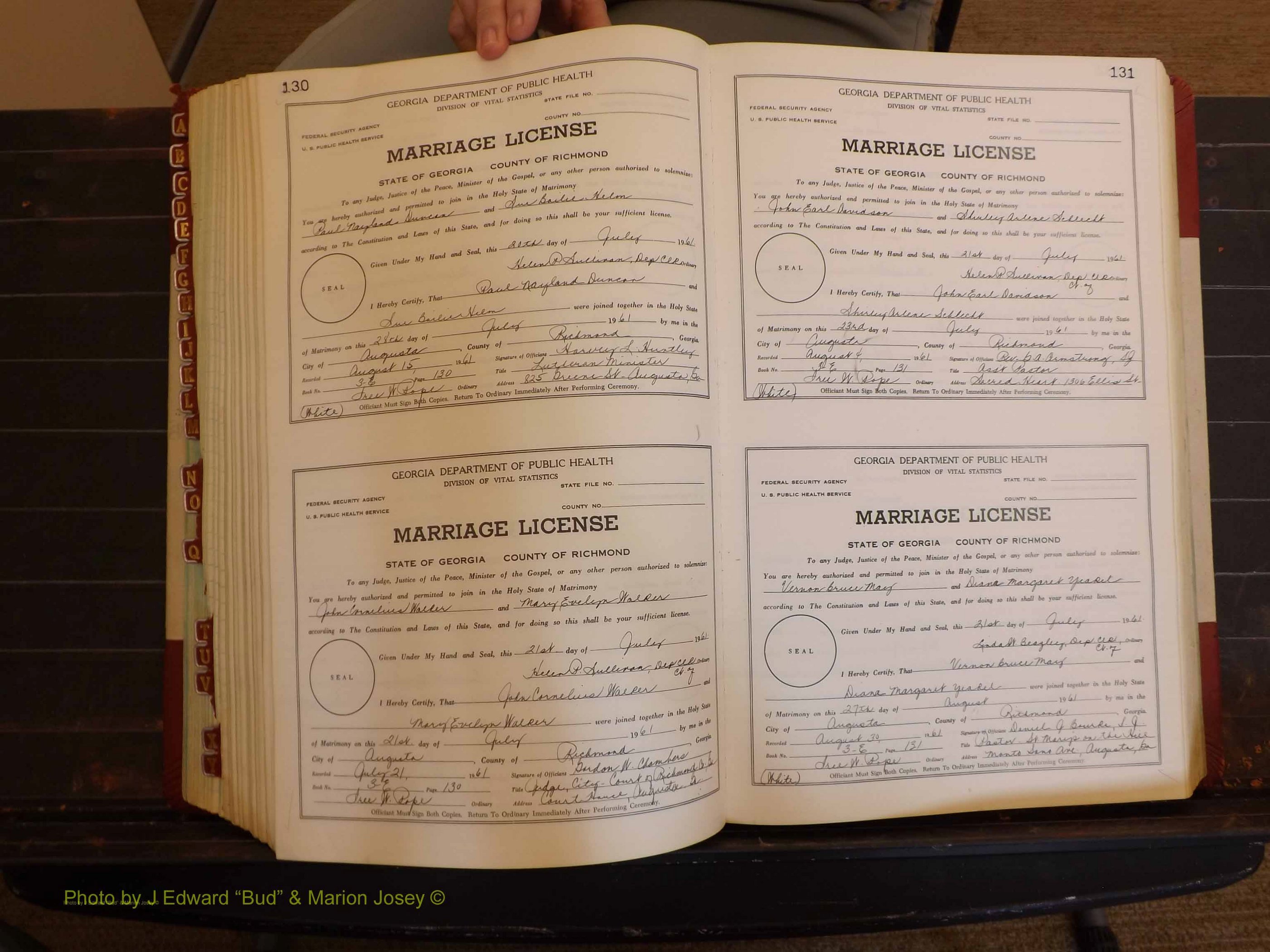 Richmond Marriages, 3E, 1961-1963 P 130-131.JPG
