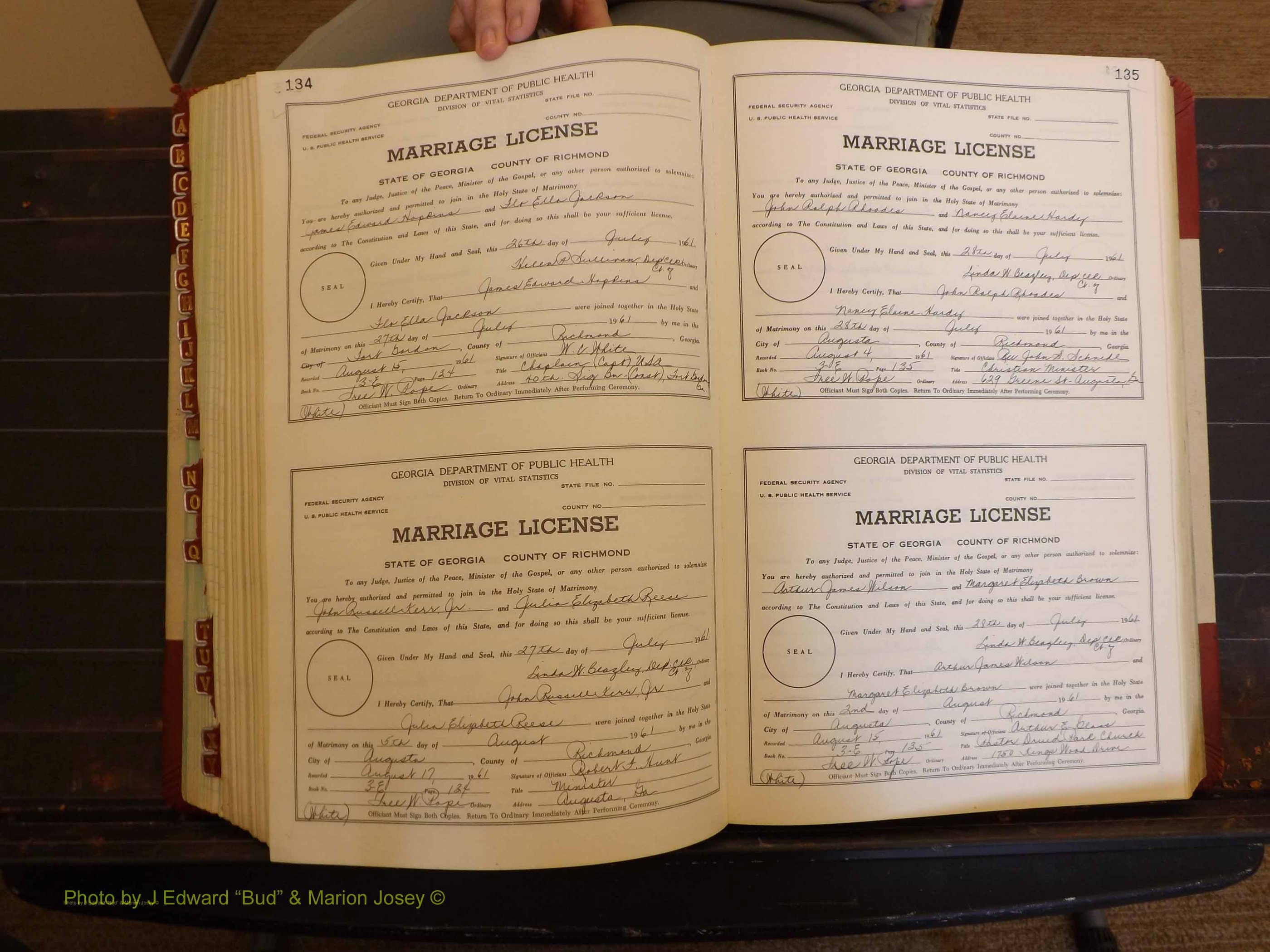 Richmond Marriages, 3E, 1961-1963 P 134-135.JPG