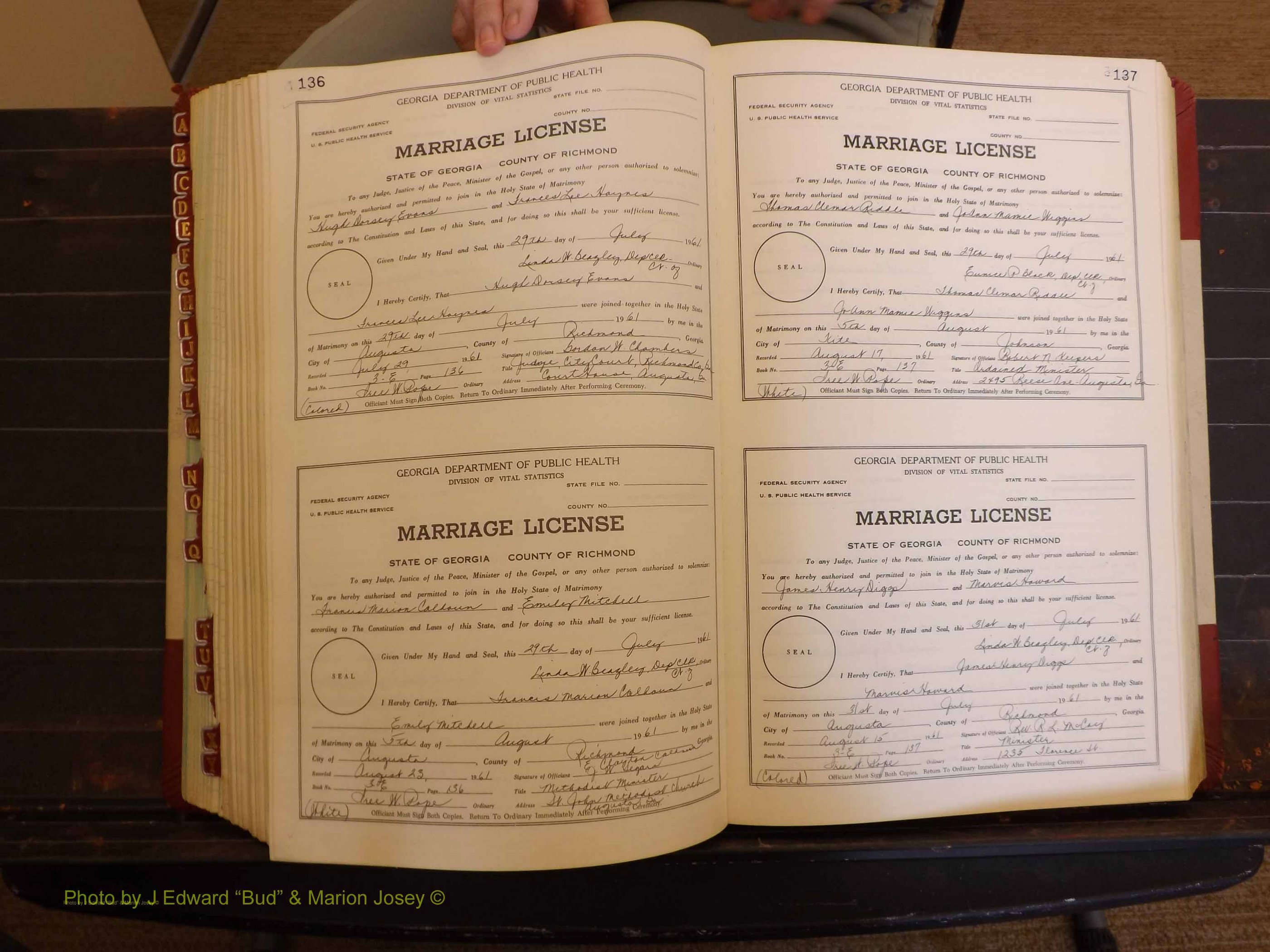 Richmond Marriages, 3E, 1961-1963 P 136-137.JPG