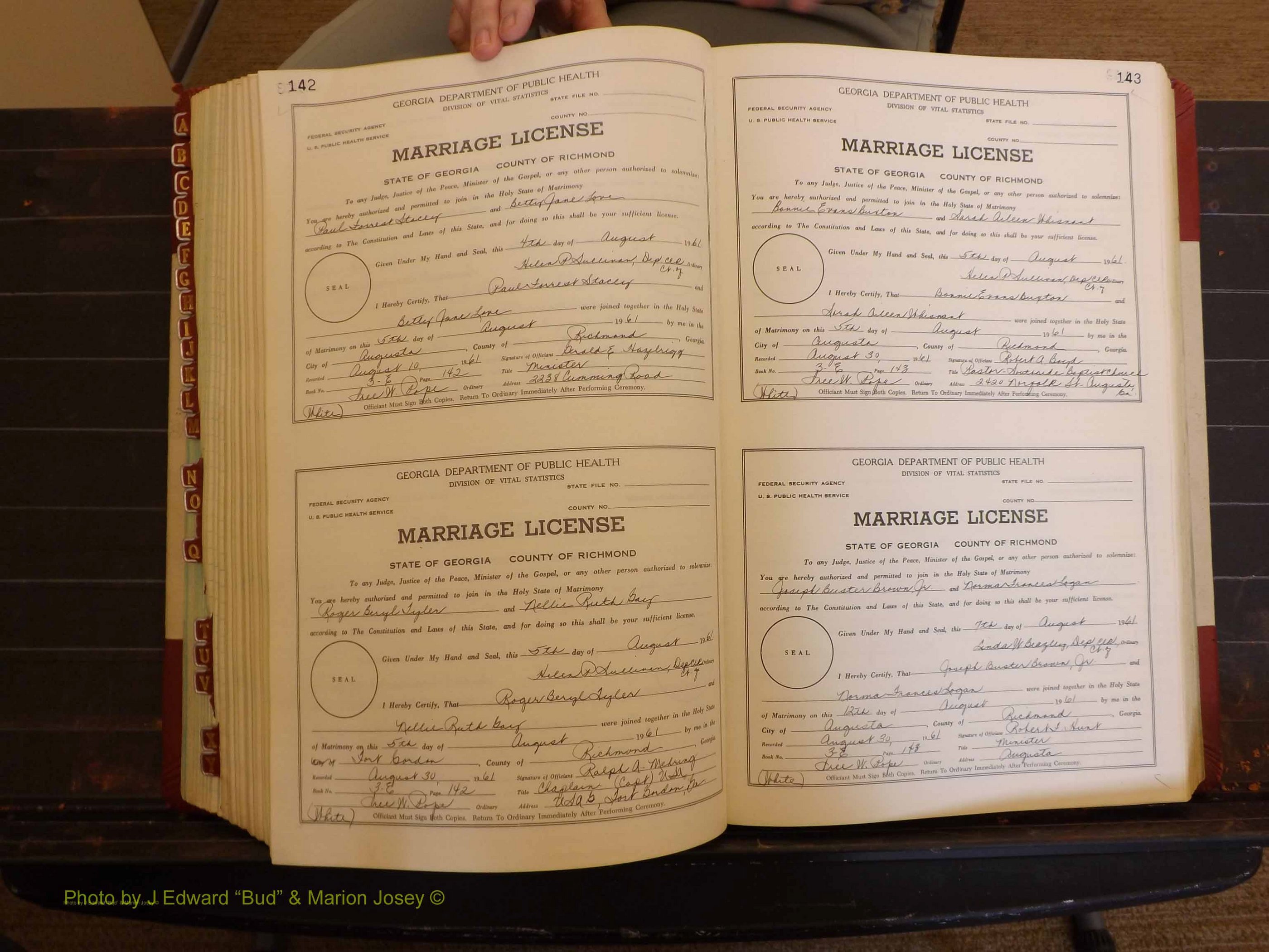 Richmond Marriages, 3E, 1961-1963 P 142-143.JPG