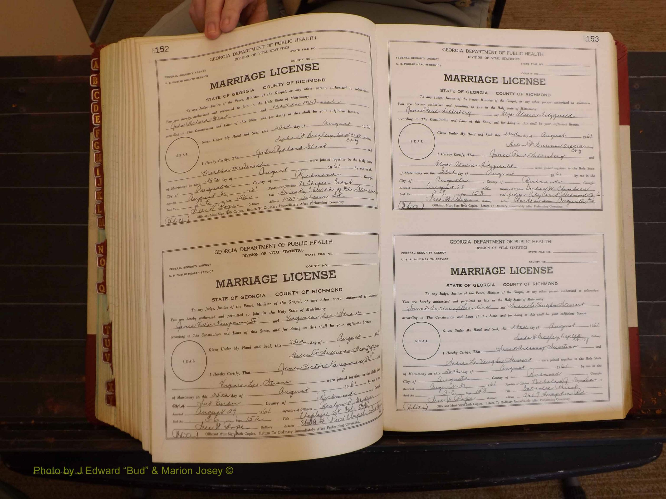 Richmond Marriages, 3E, 1961-1963 P 152-153.JPG