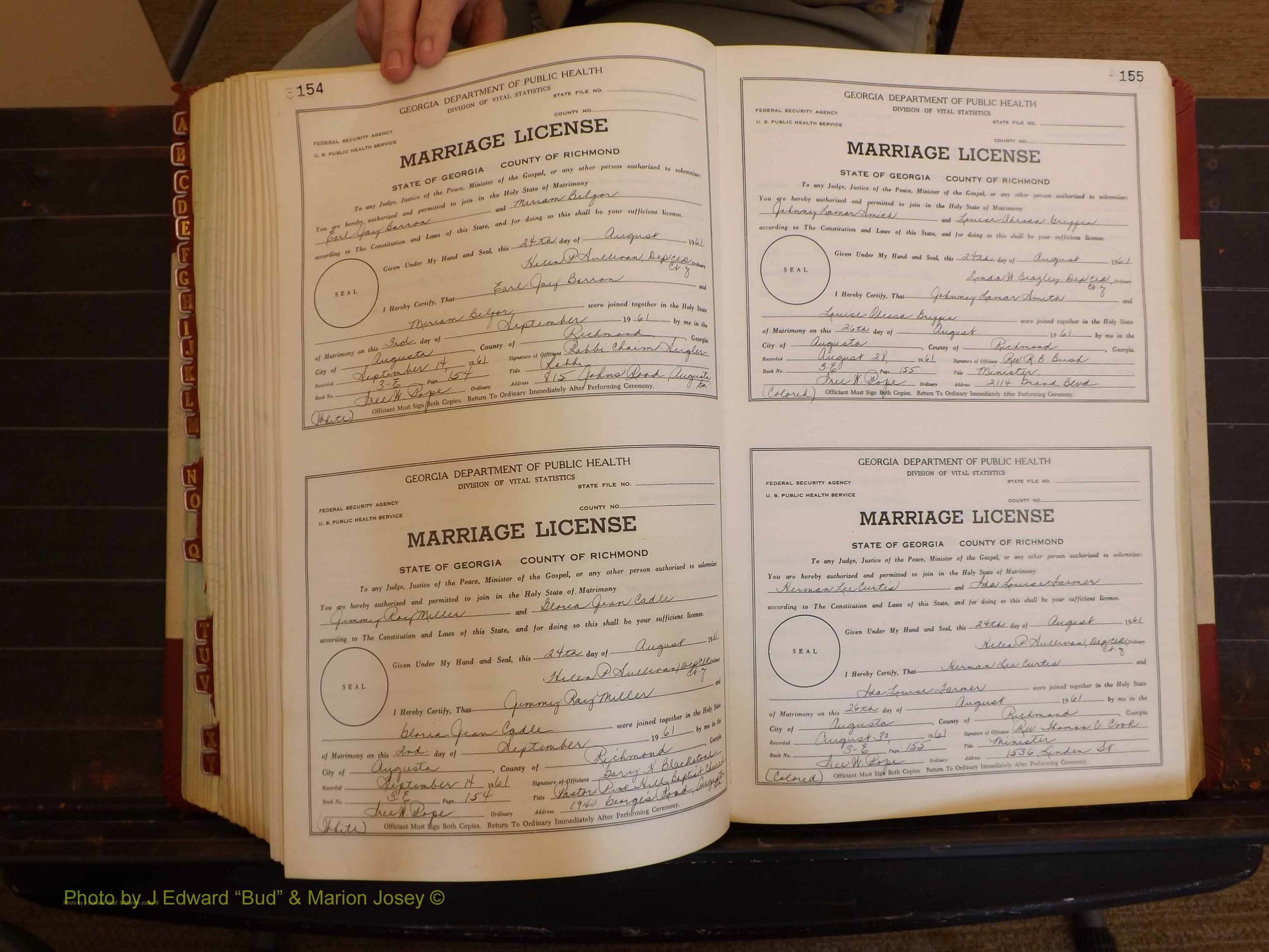 Richmond Marriages, 3E, 1961-1963 P 154-155.JPG