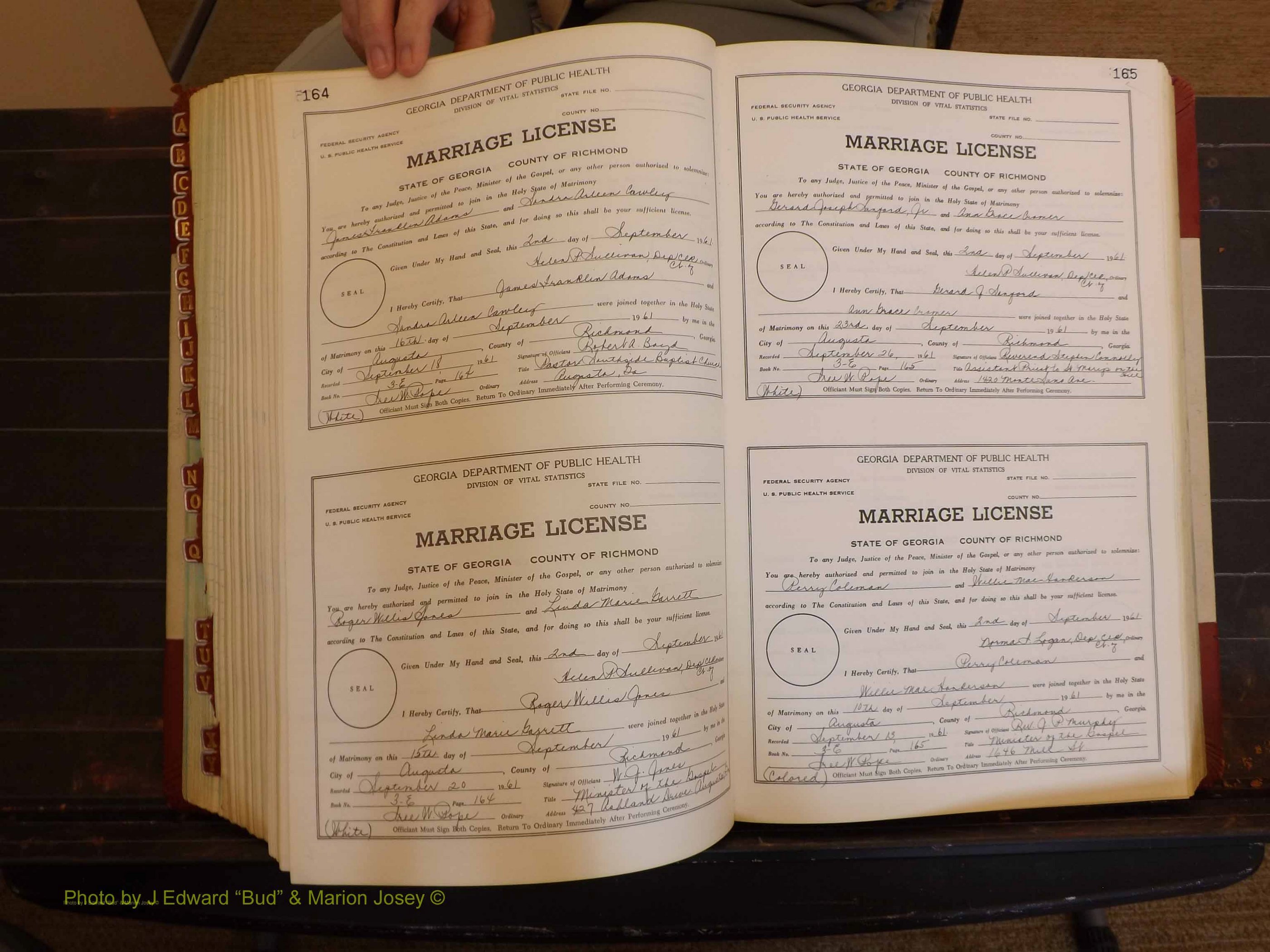 Richmond Marriages, 3E, 1961-1963 P 164-165.JPG