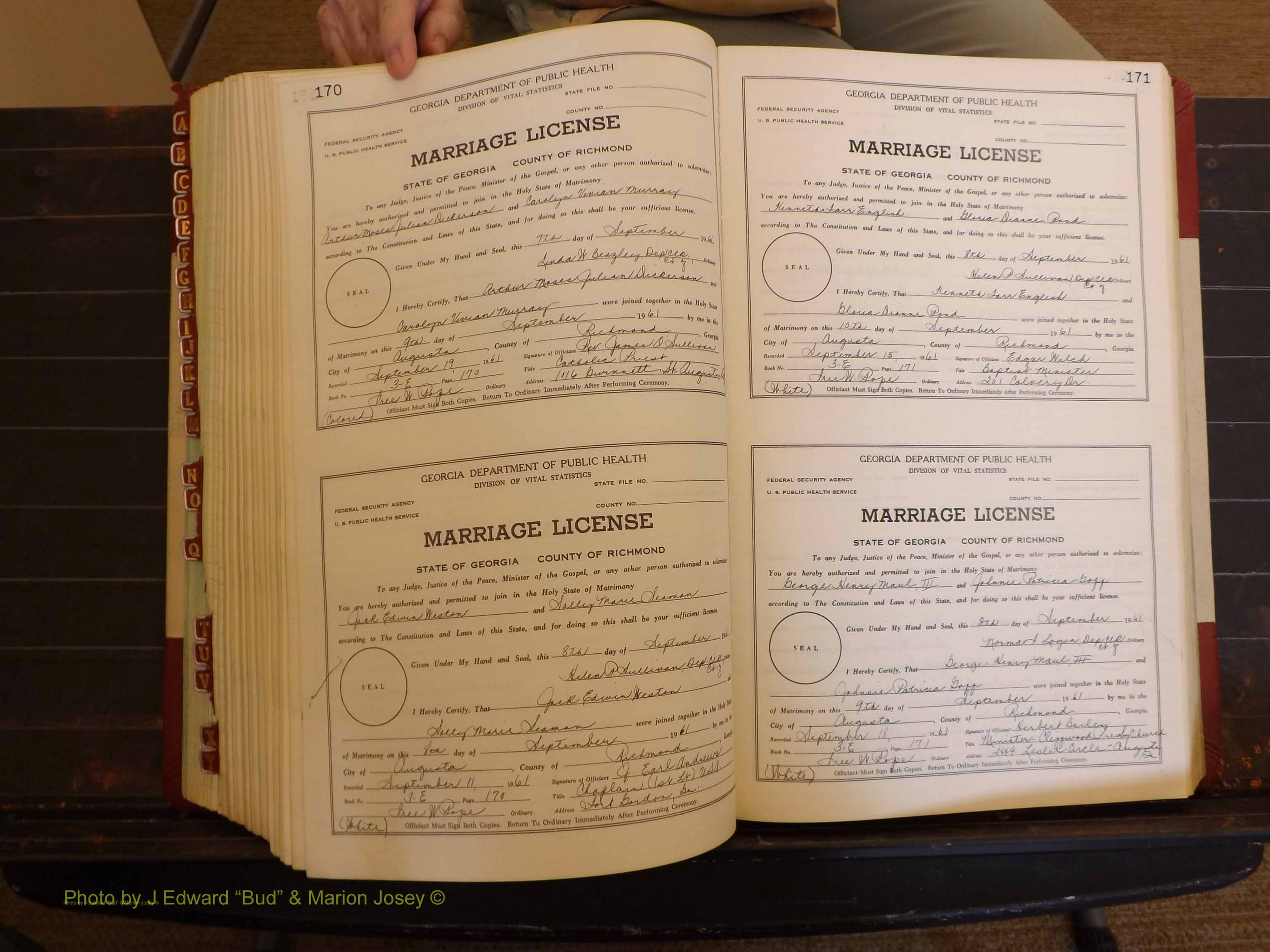 Richmond Marriages, 3E, 1961-1963 P 170-171.JPG