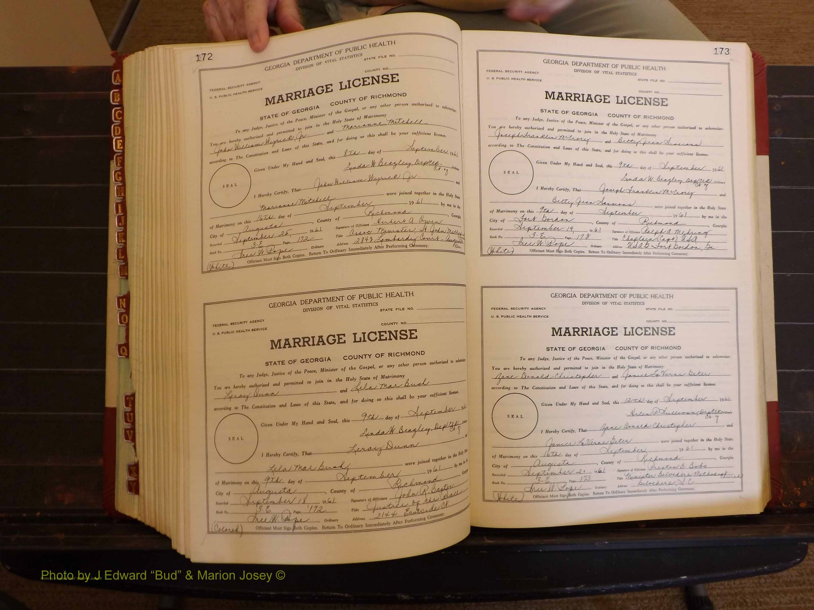Richmond Marriages, 3E, 1961-1963 P 172-173.JPG