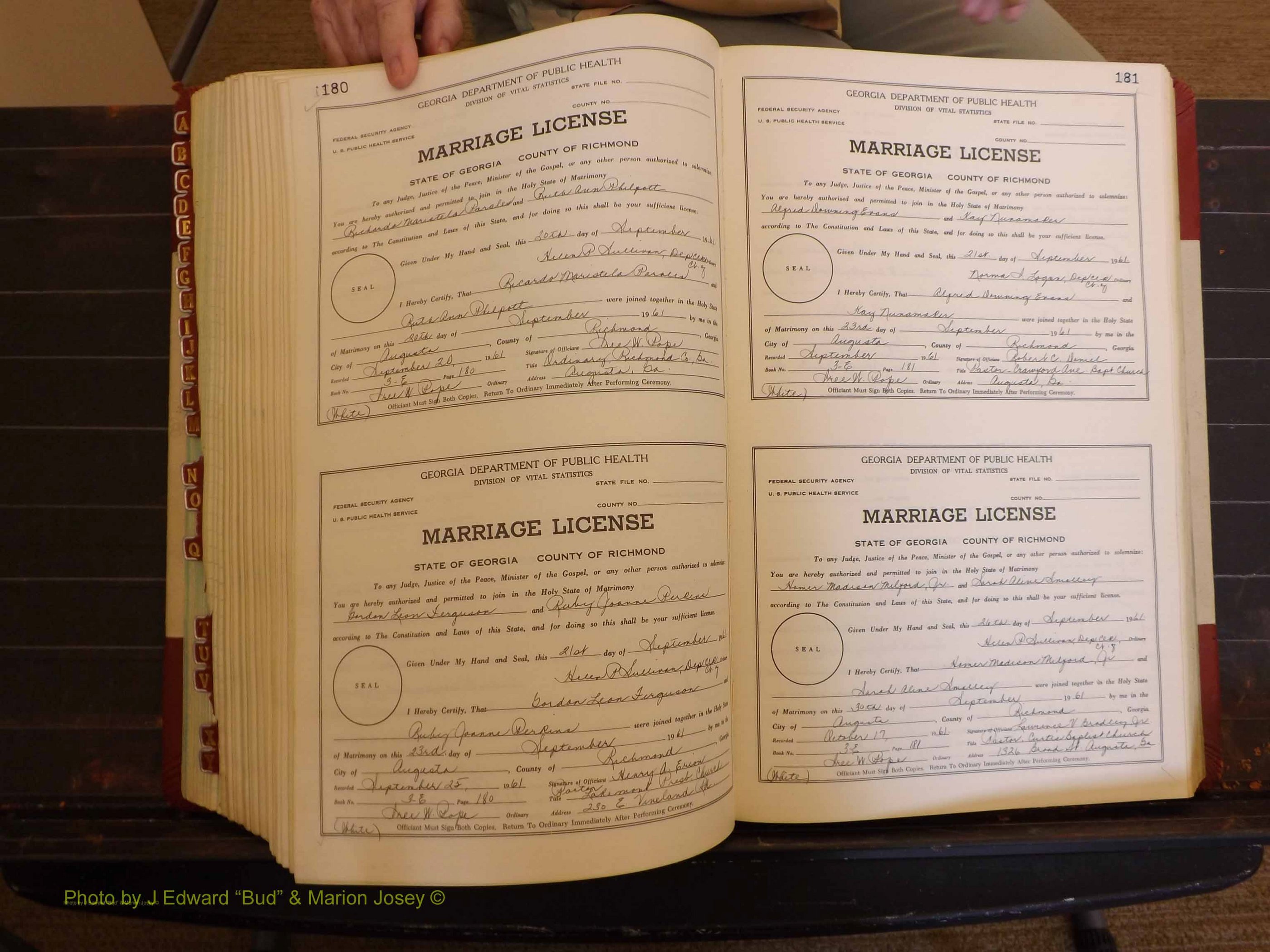 Richmond Marriages, 3E, 1961-1963 P 180-181.JPG