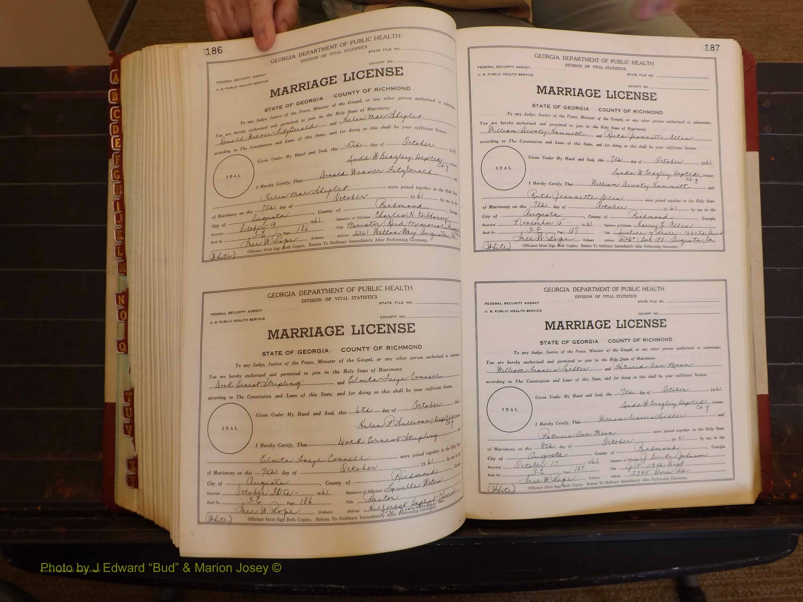 Richmond Marriages, 3E, 1961-1963 P 186-187.JPG